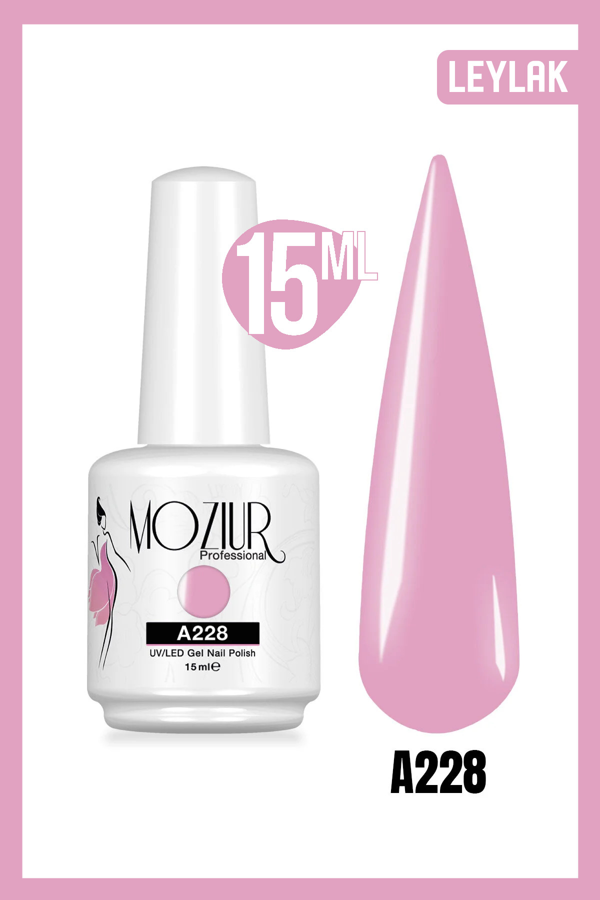 MOZIUR Kalıcı Oje UV Led A228 (MOR SERİSİ) 15ml