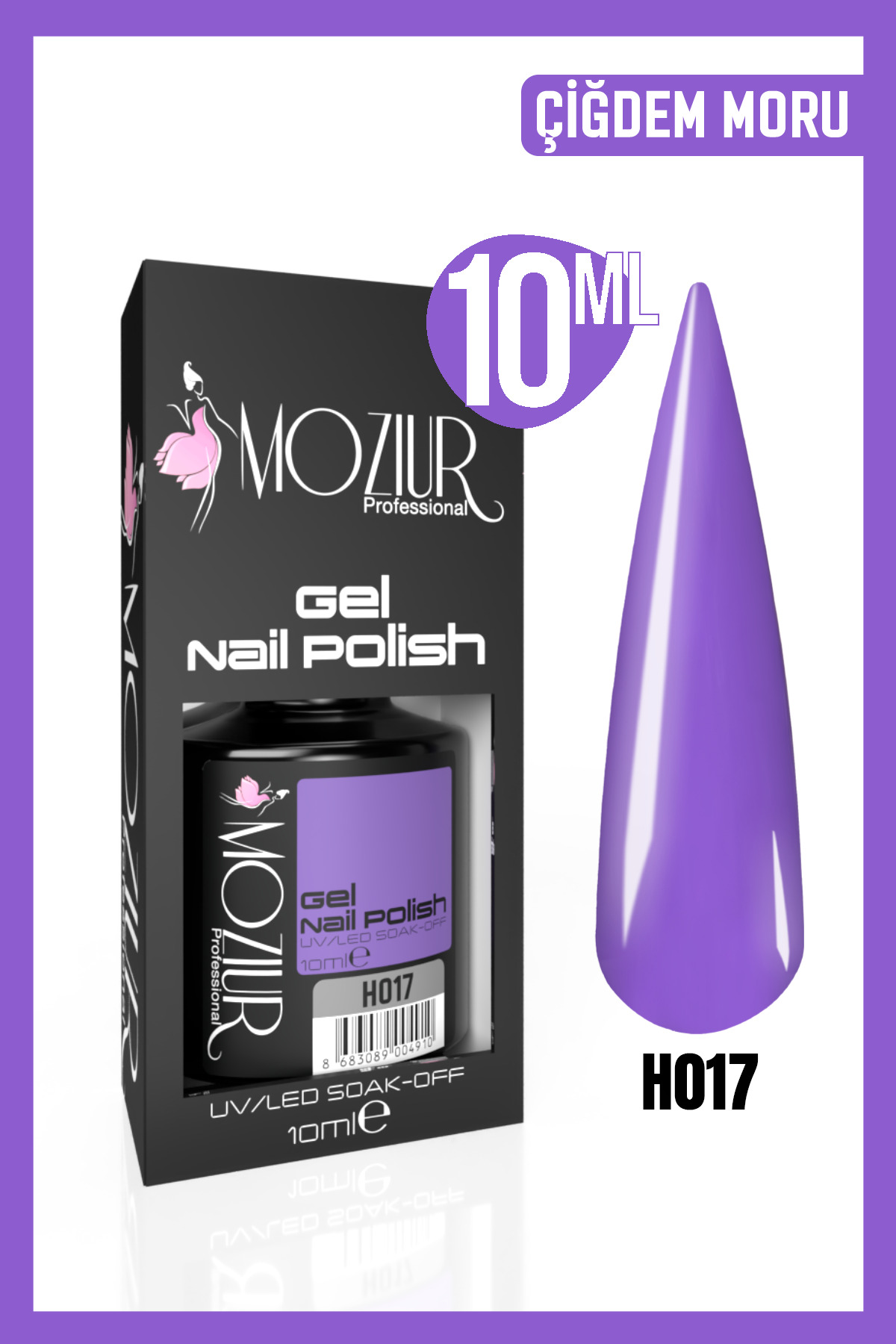 MOZIUR Kalıcı Oje Uv Led H017 (MOR SERİSİ) 10ml