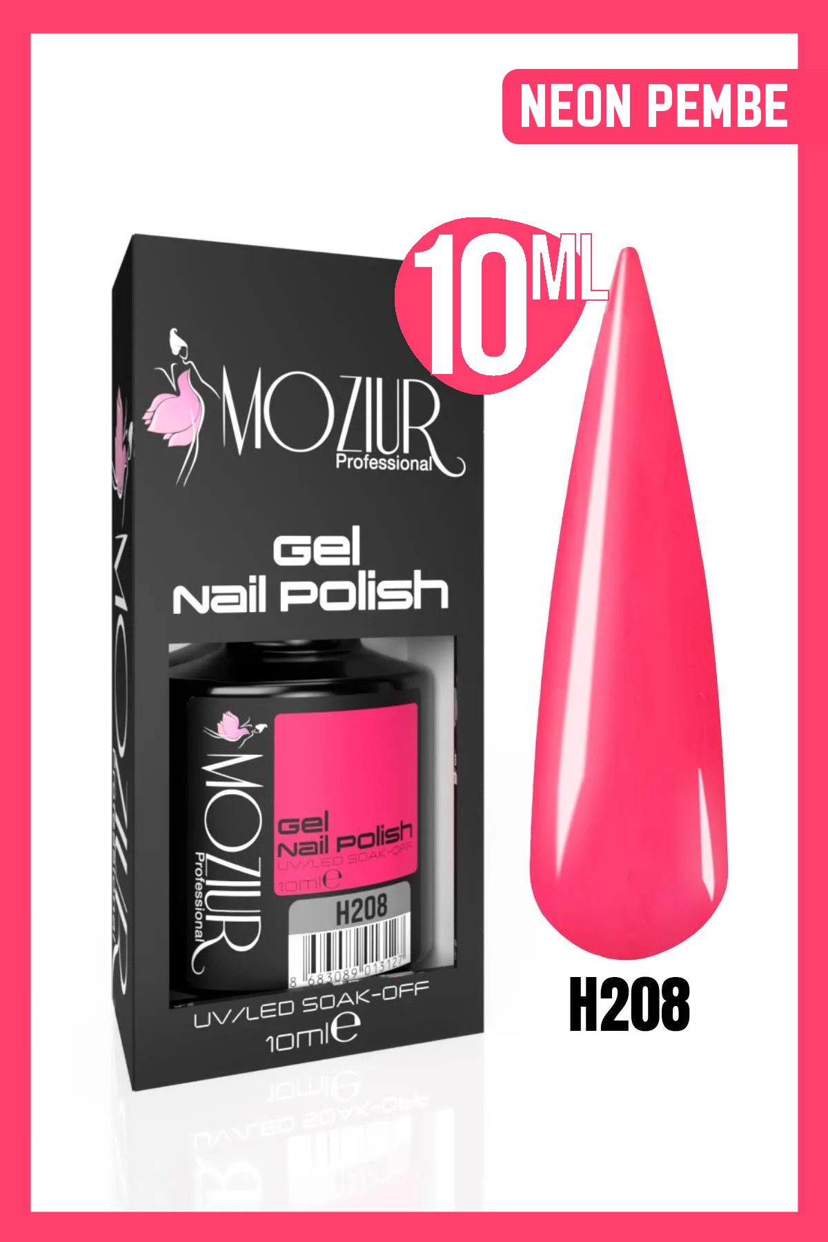 MOZIUR Kalıcı Oje Uv Led H208 (NEON SERİSİ) 10ml