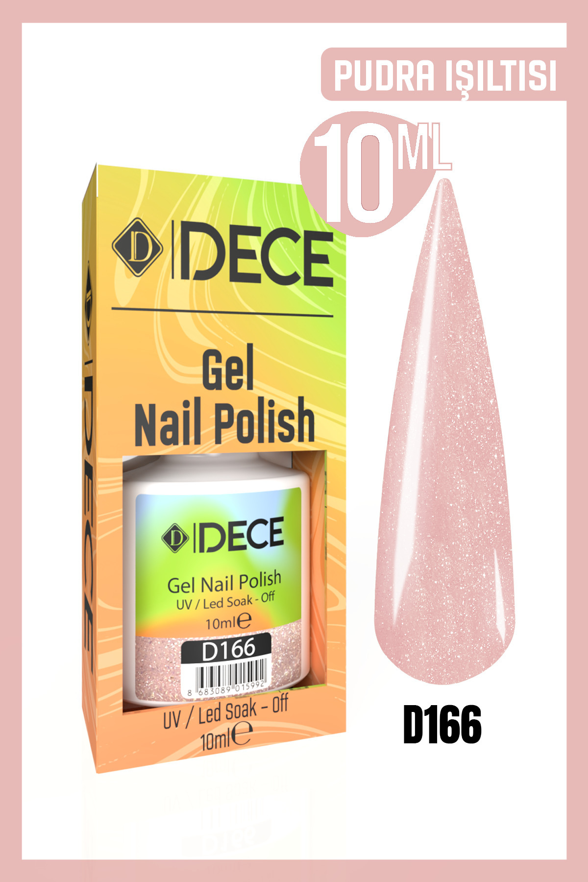 d dece Kalıcı Oje Uv Led D166 (SİMLİ SERİ) 10ml