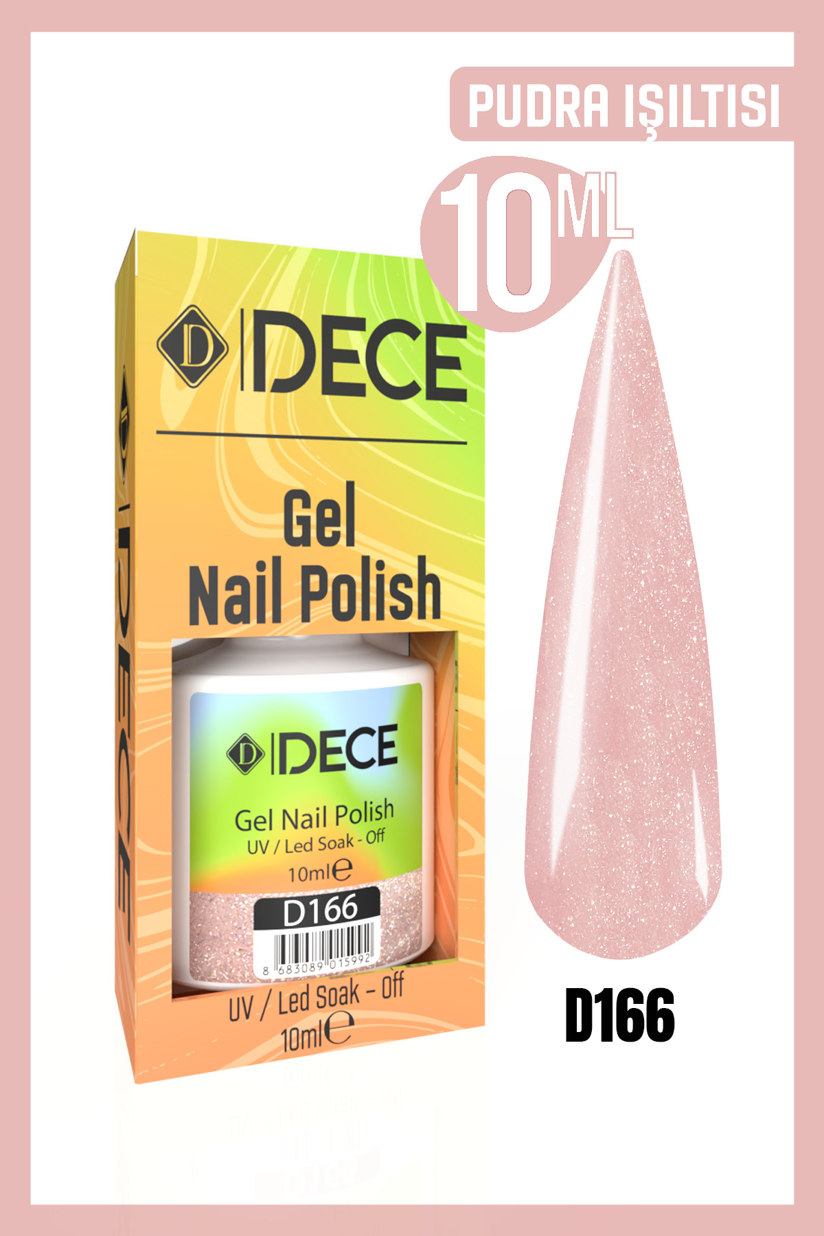d dece Kalıcı Oje Uv Led D166 (SİMLİ SERİ) 10ml