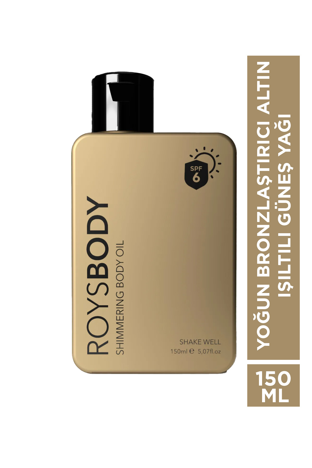 ROYS beauty Shimmering Body Oil Yoğun Bronzlaştırıcı Altın Işıltılı Güneş Yağı 150 ml Spf 6