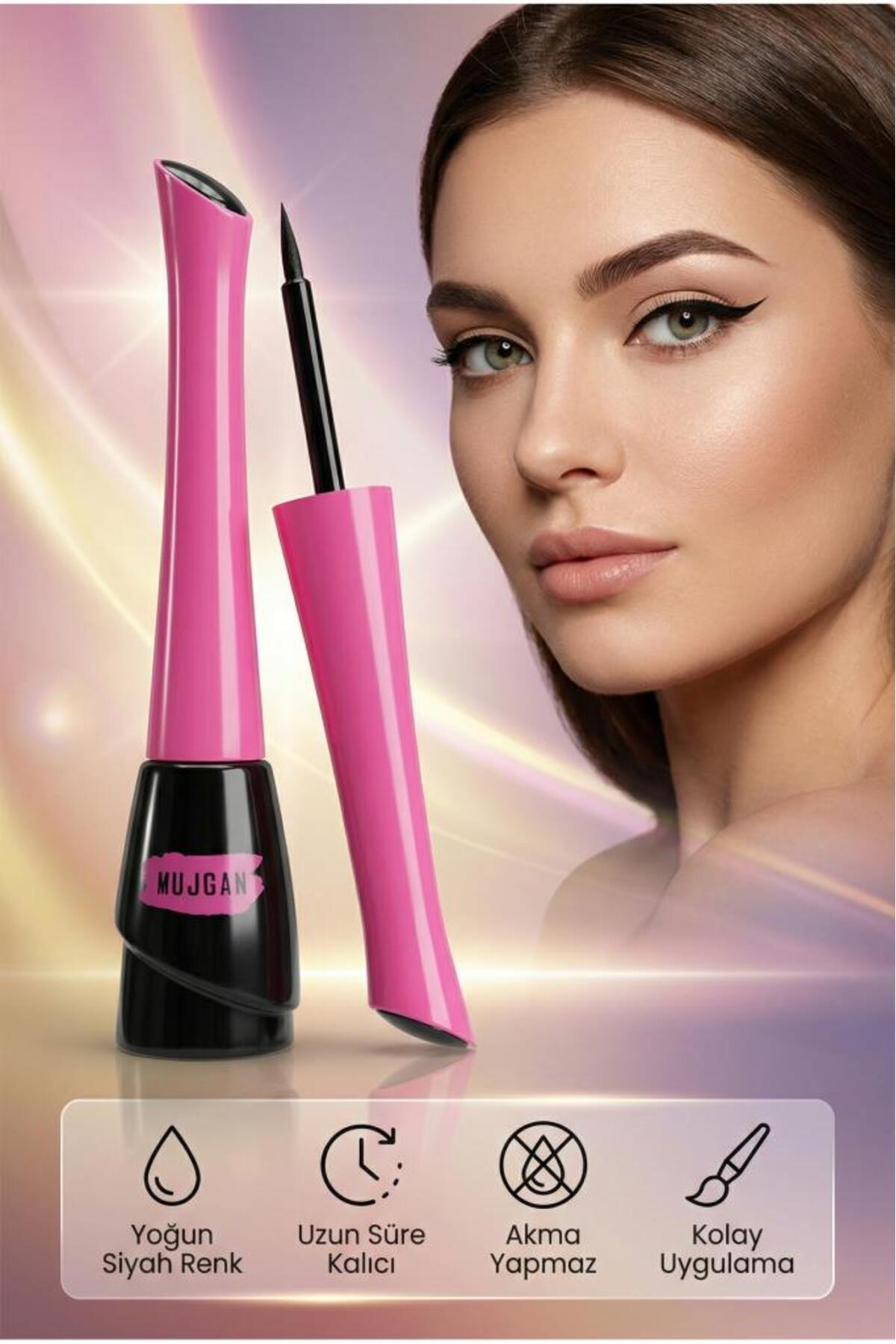 MUJGAN Suya Dayanıklı Ultra Black Profesyonel Likit Eyeliner