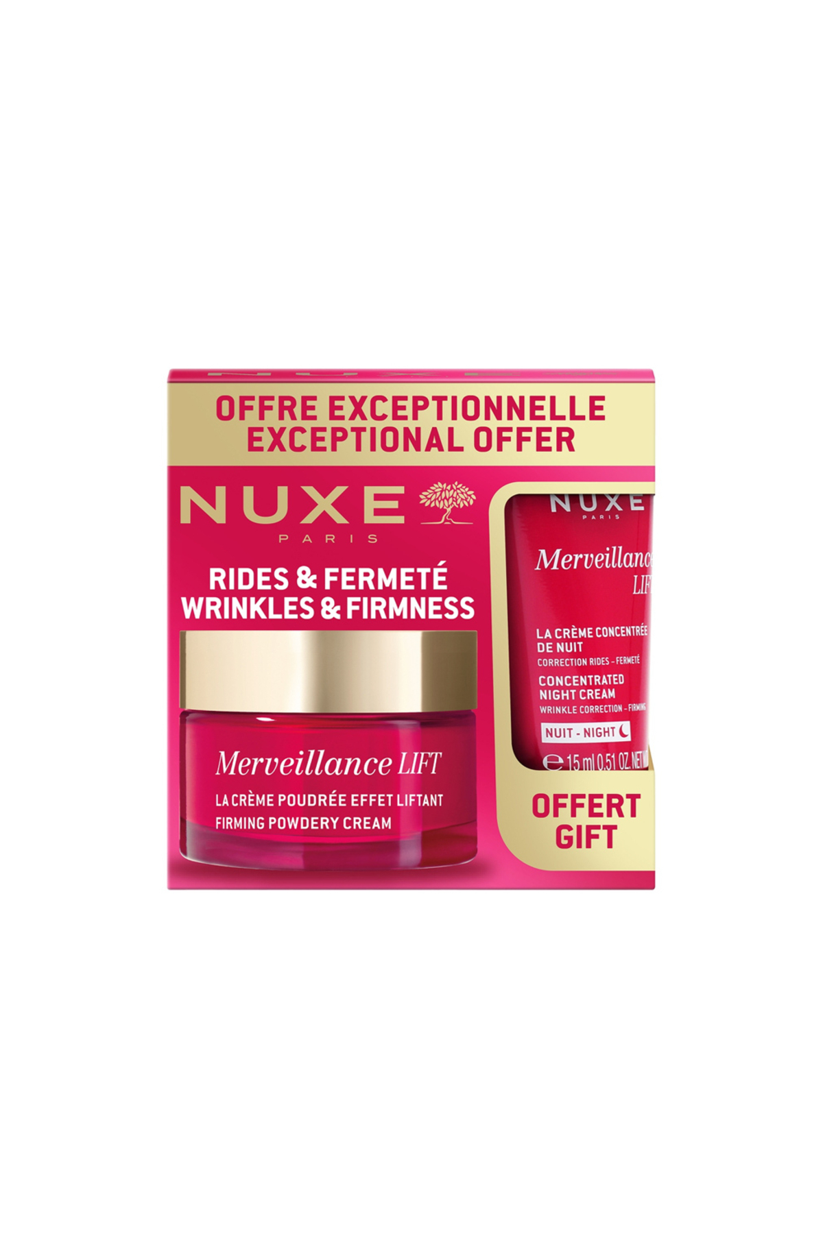 Nuxe Pudra Dokulu Gündüz Kremi 50 ML + Gece Kremi Hediyeli (15 ML)