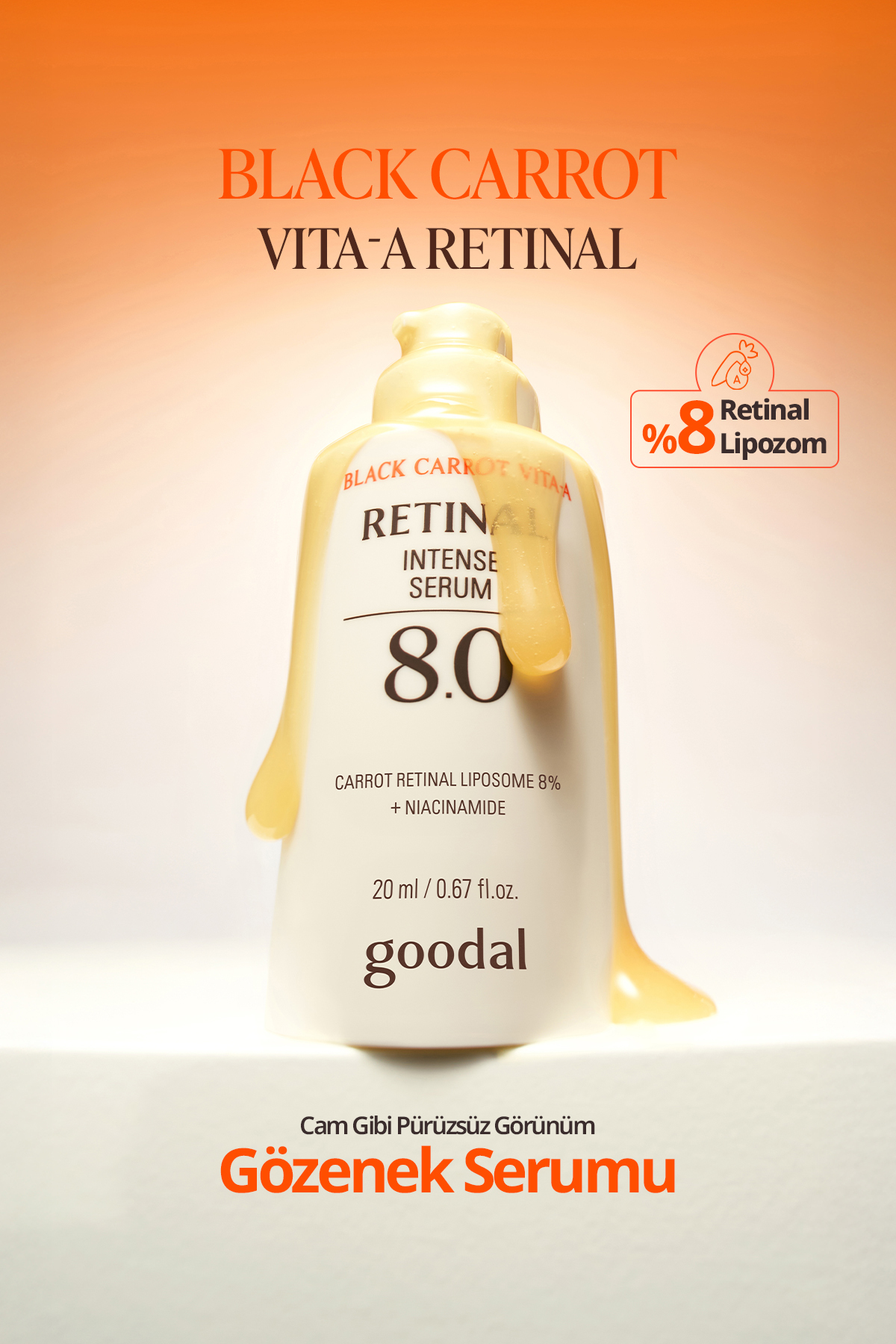 Goodal Yaşlanma Karşıtı Yoğun Gözenek Bakımı Sunan Black Carrot Vita-A Retinal Intense Serum 8.0