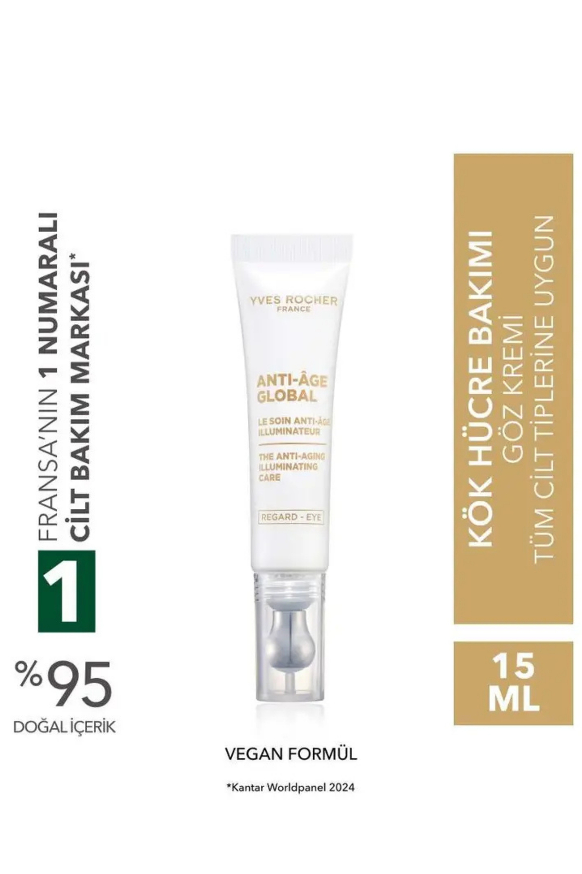 Yves Rocher Yeni Yaşlanma Karşıtı Göz Kremi 15 ml Kafein E Vitamini Aydınlatıcı