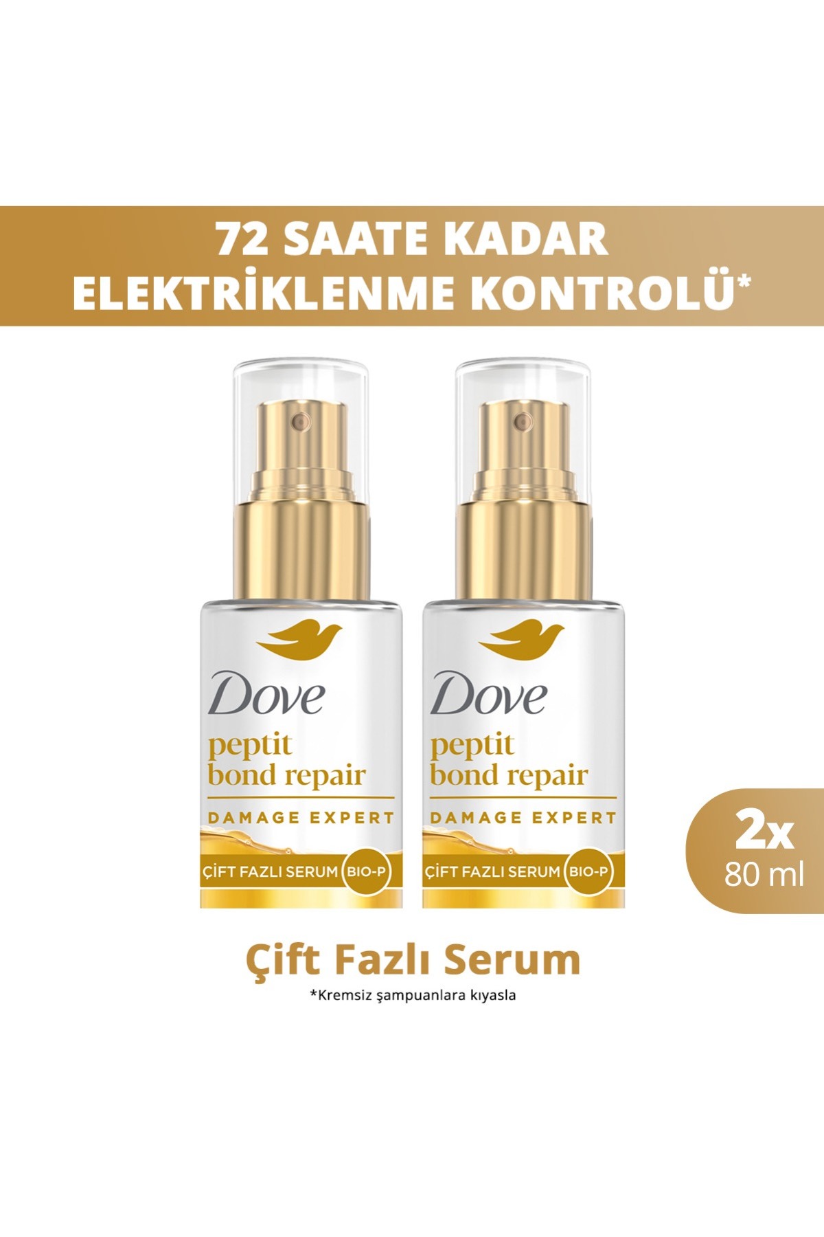 Dove Çift Fazlı Saç Serumu Peptit Bond Repair 80 ml x2