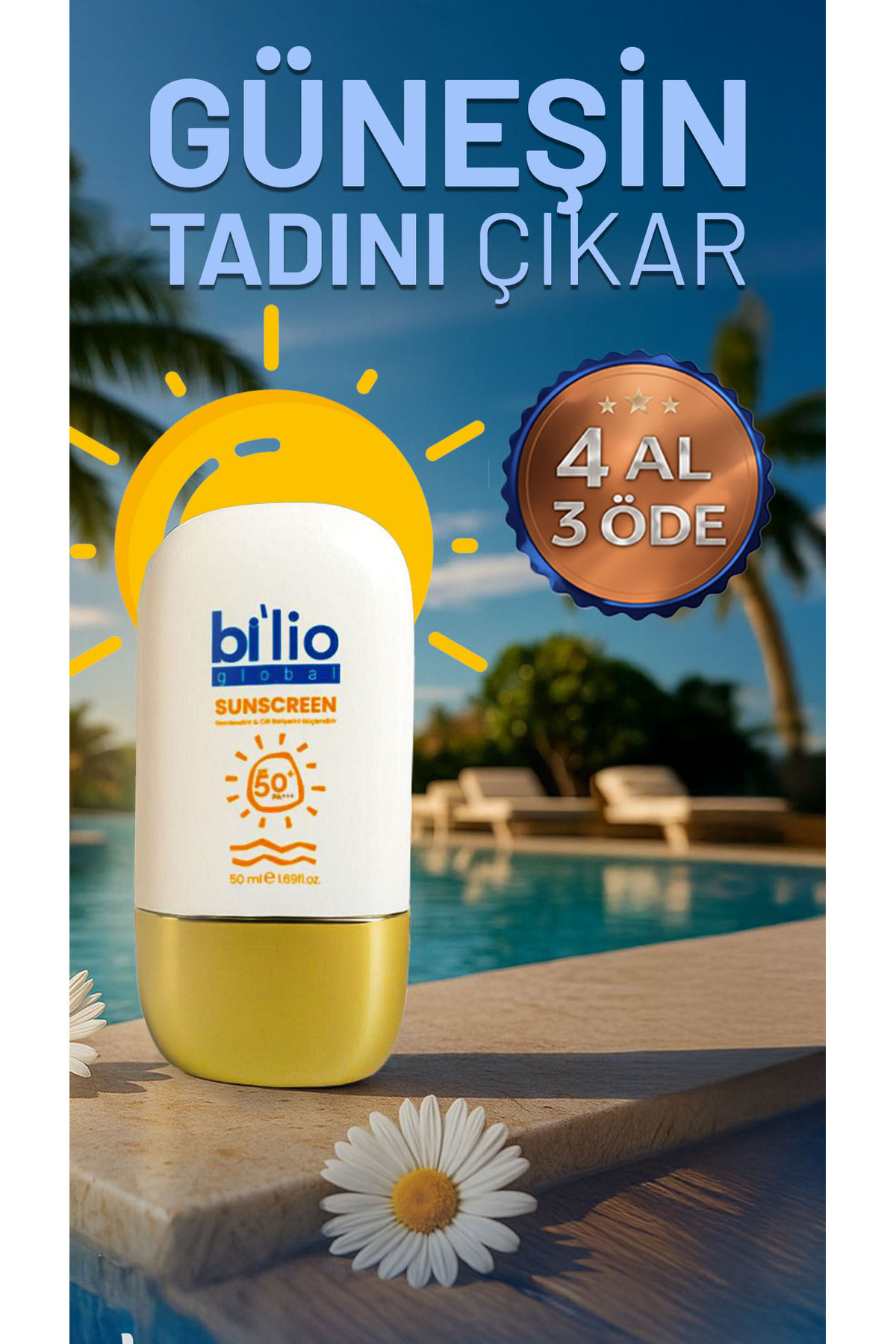 Bi Care Güneş Kremi Leke Karşıtı SPF 50+ Yüksek Korumalı Su Bazlı & Mavi Işık Korumalı