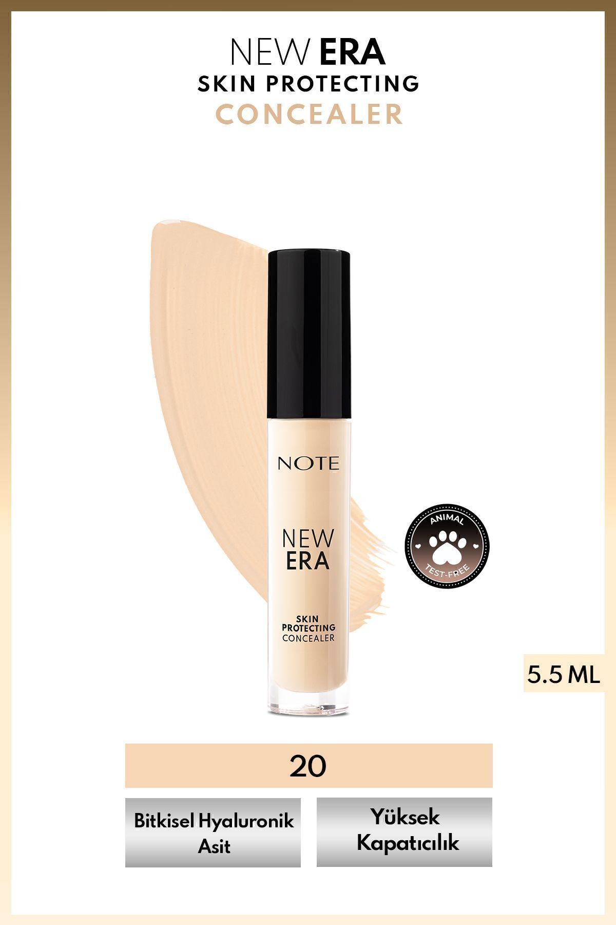 NOTE New Era Skin Protecting Concealer Nemli Bitişli Göz Altı Kapatıcısı - 20 Light Beige