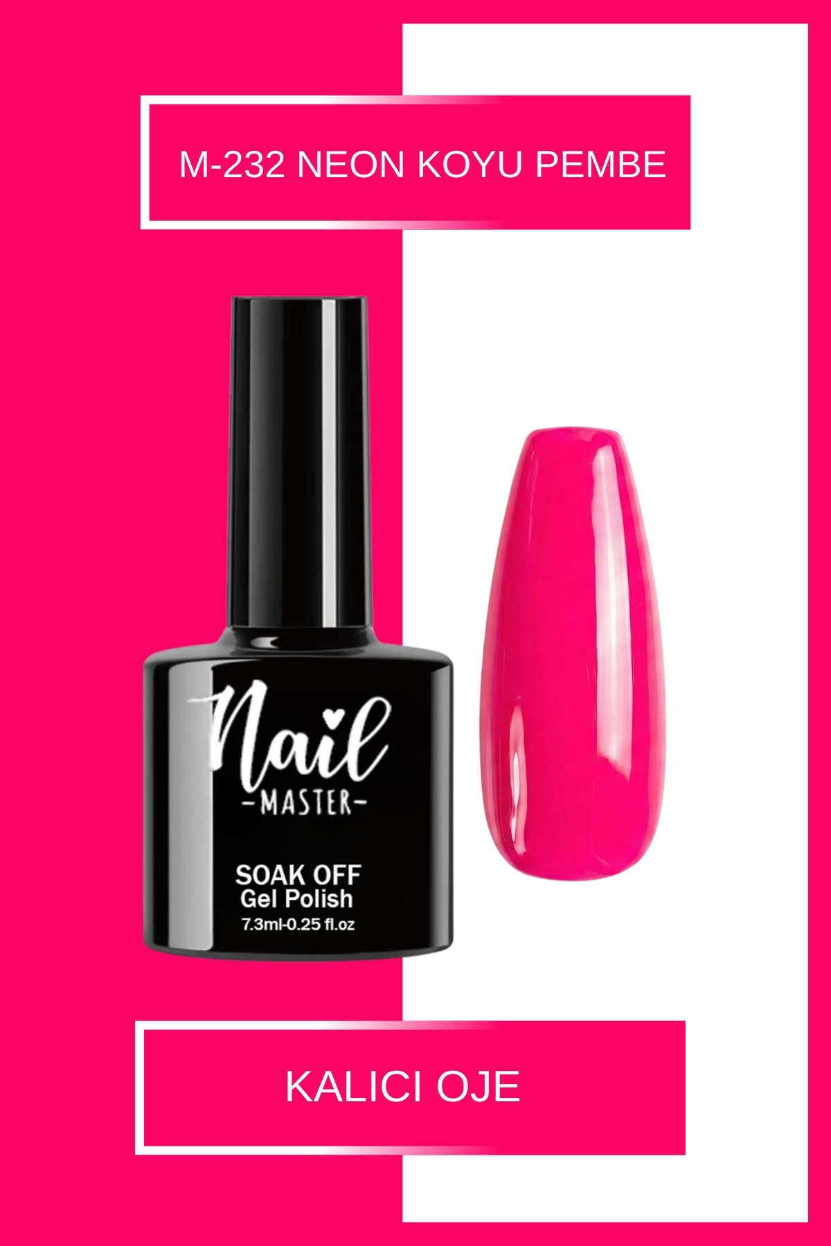 Nail Master M232 Kalıcı Oje 7.3 ml Neon Koyu Pembe
