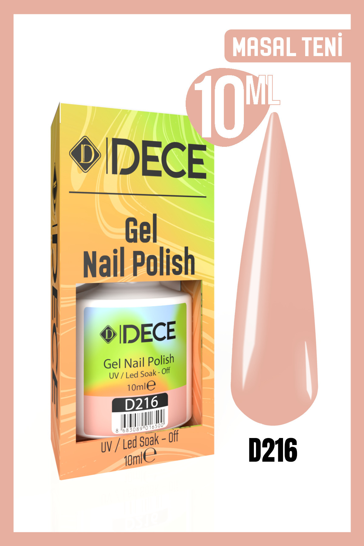 d dece Dece Kalıcı Oje UV LED D216 (NUDE SERİSİ) 10ml