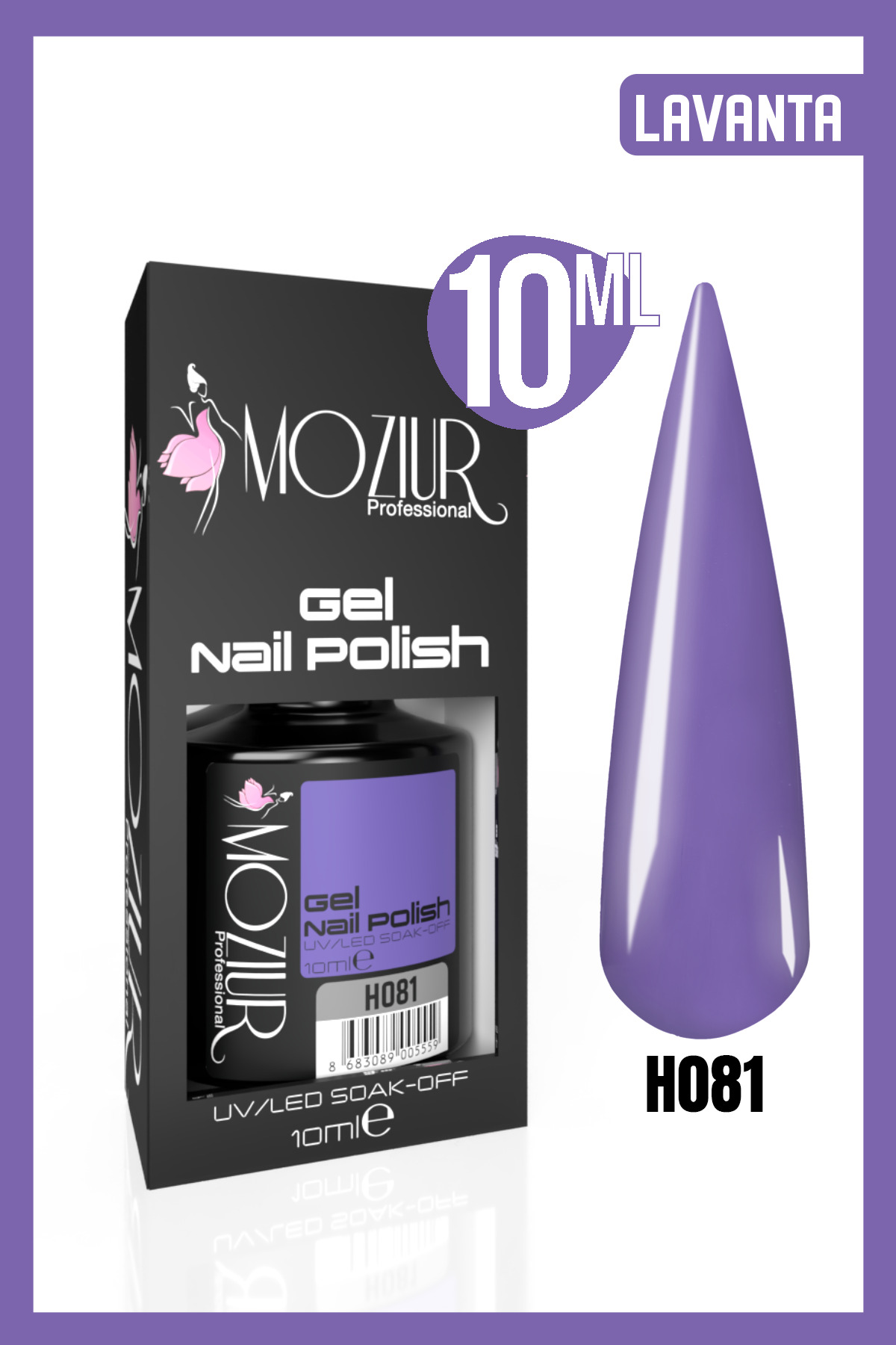 MOZIUR Kalıcı Oje Uv Led H081 (MOR SERİSİ) 10ml