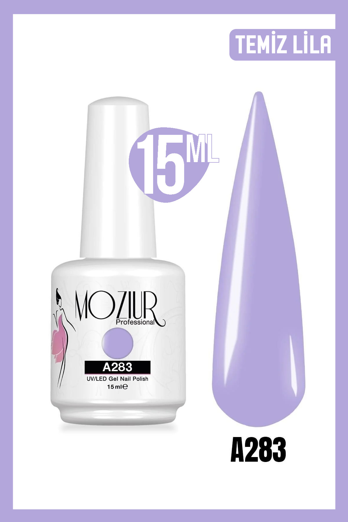 MOZIUR Kalıcı Oje UV Led A283 (MOR SERİSİ) 15ml