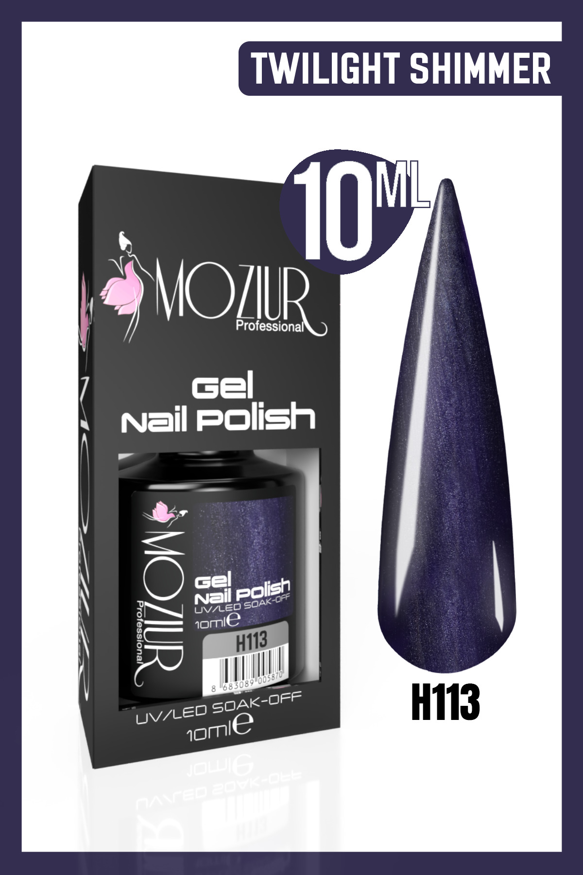 MOZIUR Kalıcı Oje UV Led H113 (IŞILTI SERİSİ) 10ml