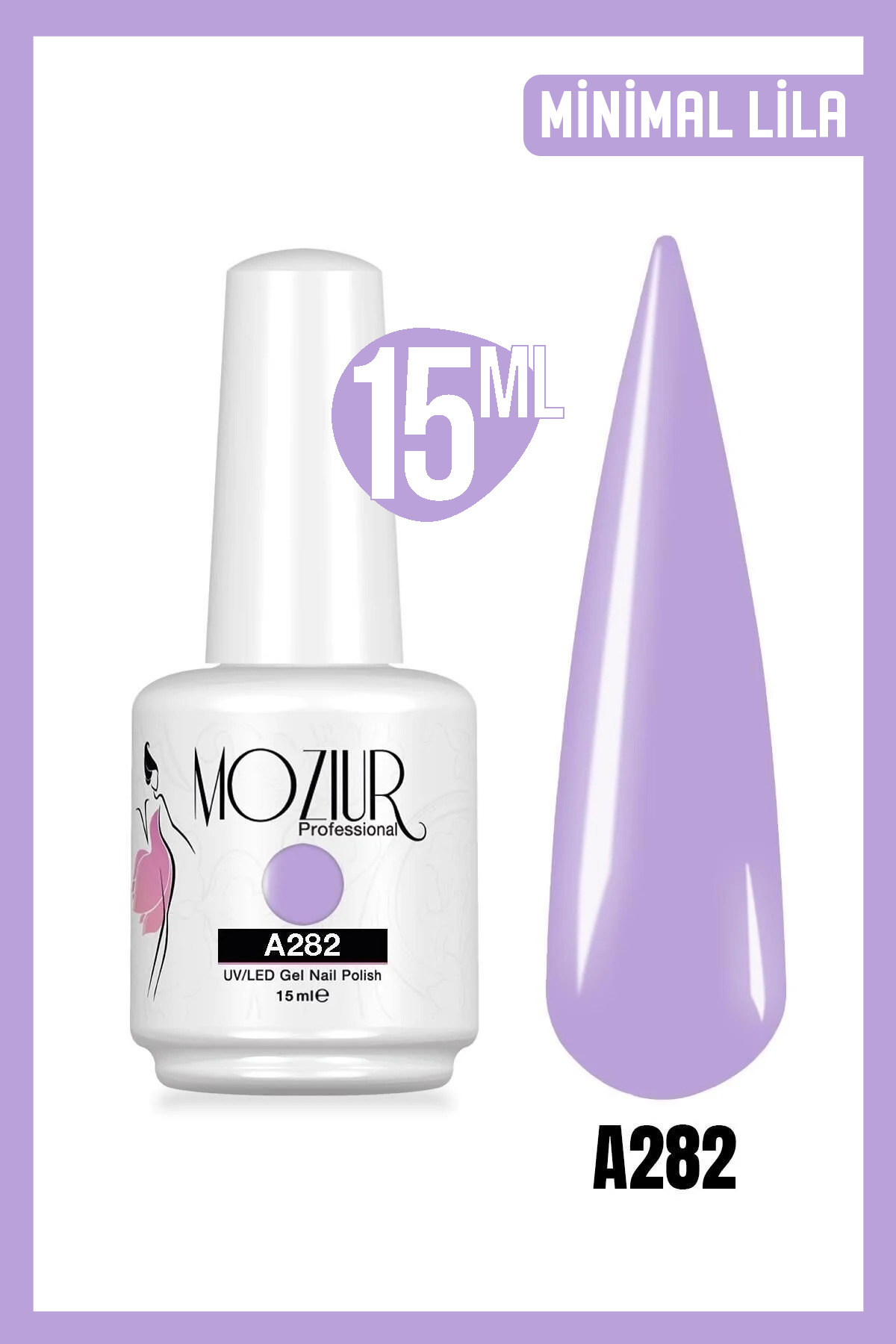 MOZIUR Kalıcı Oje UV Led A282 (MOR SERİSİ) 15ml
