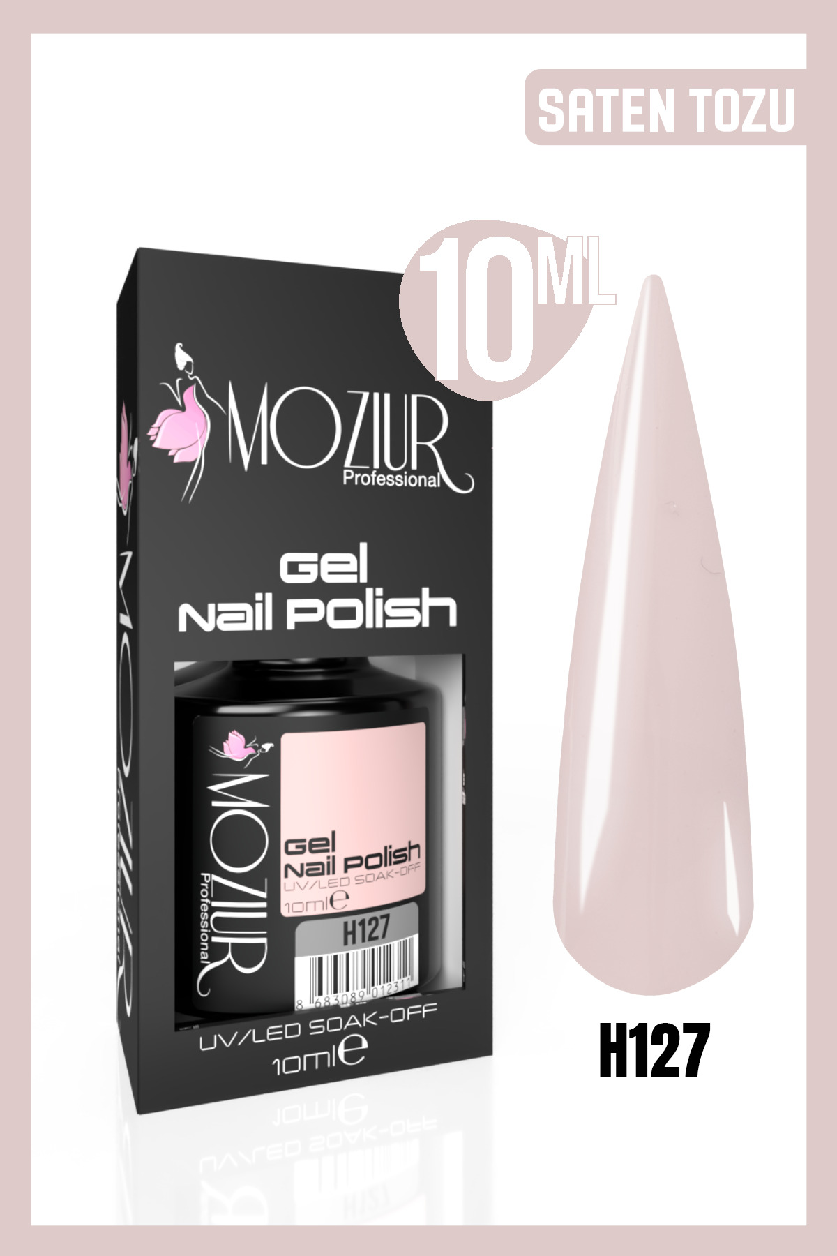 MOZIUR Kalıcı Oje Uv Led H127 (PEMBE SERİSİ) 10ml