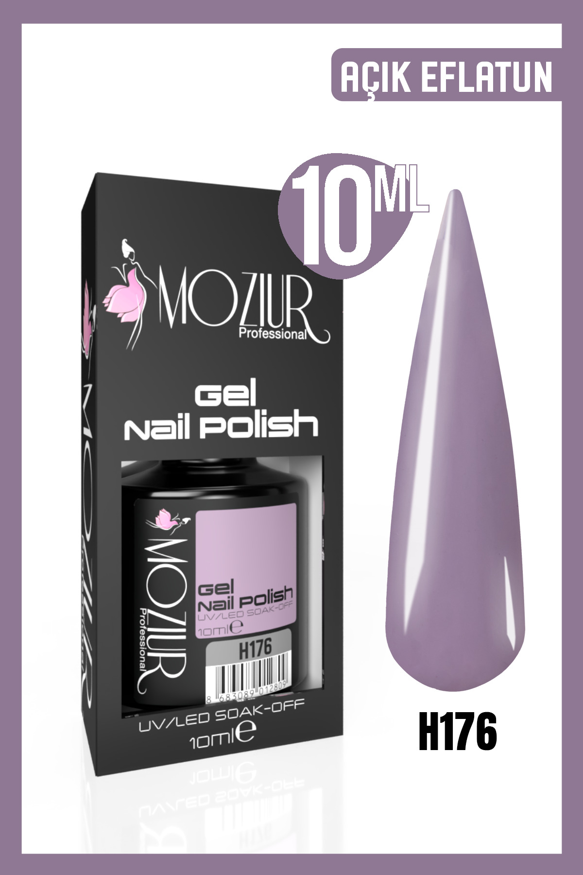 MOZIUR Kalıcı Oje Uv Led H176 (MOR SERİSİ) 10ml
