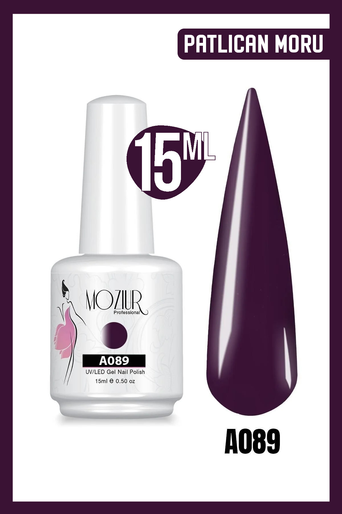MOZIUR Kalıcı Oje UV Led A089 (MOR SERİSİ) 15ml