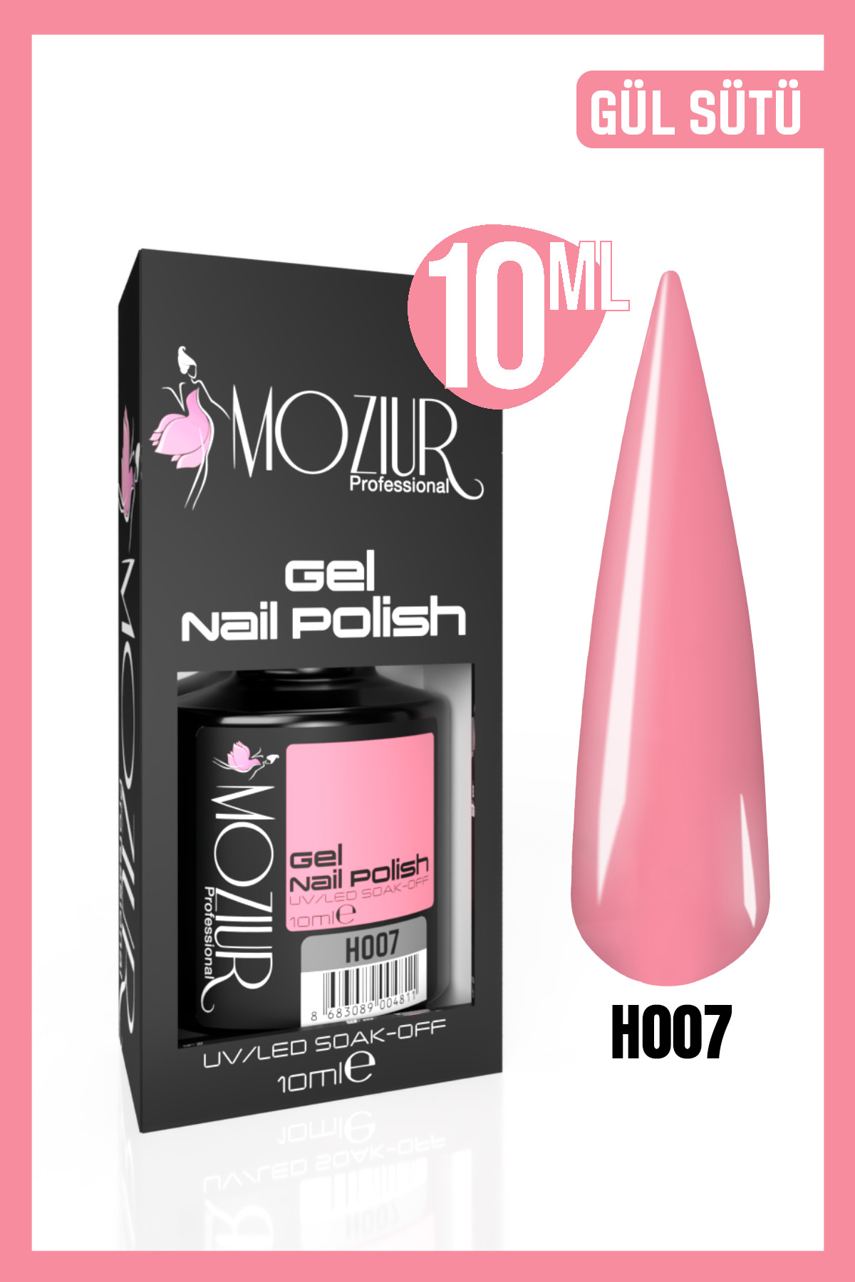 MOZIUR Kalıcı Oje Uv Led H007 (PEMBE SERİSİ) 10ml