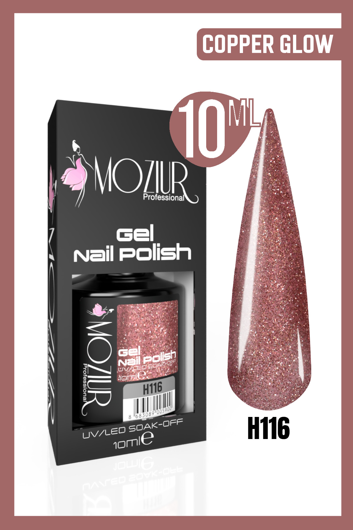 MOZIUR Kalıcı Oje UV Led H116 (SİMLİ SERİ) 10ml