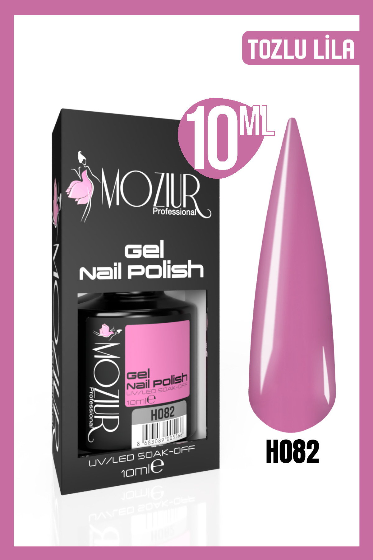 MOZIUR Kalıcı Oje Uv Led H082 (PEMBE SERİSİ) 10ml
