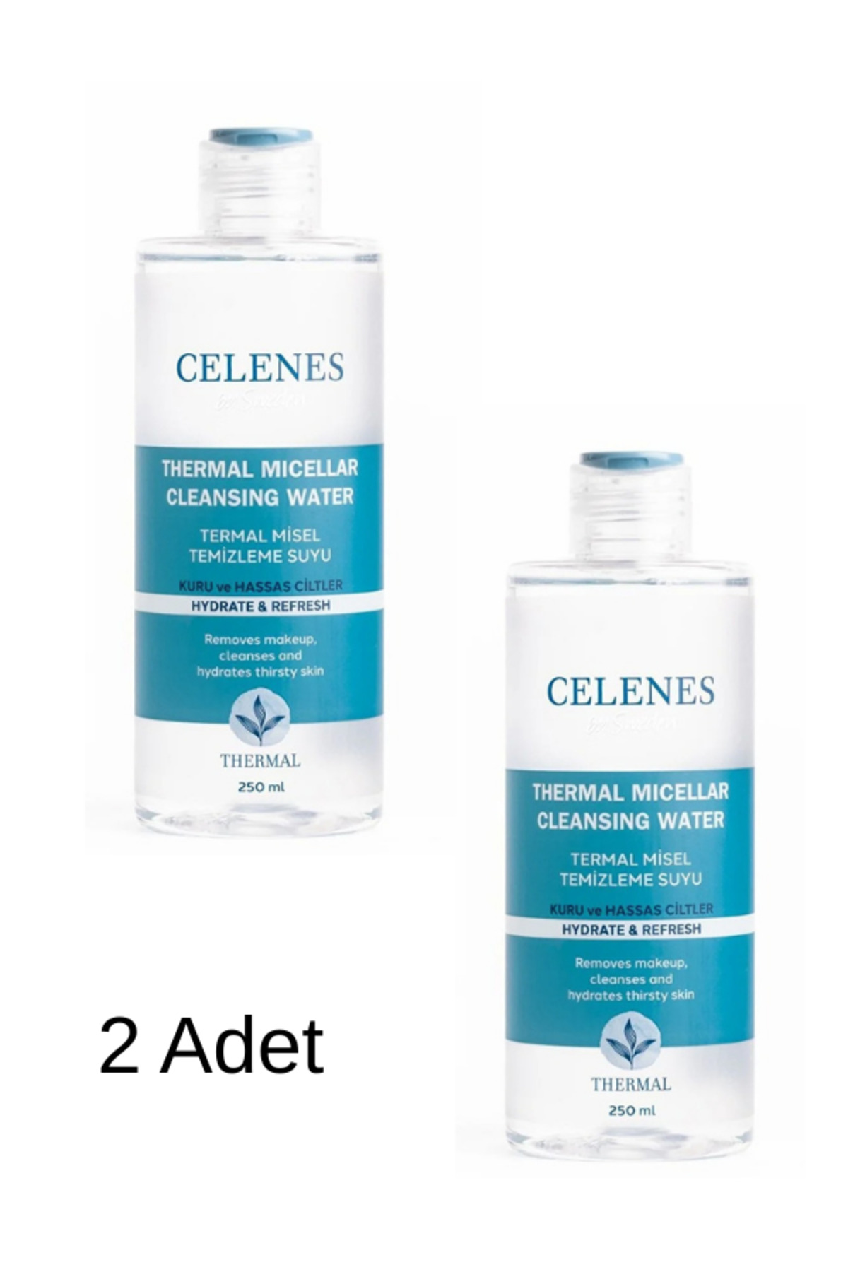 Celenes Nemlendirici Ve Canlandırıcı Misel Temizleme Suyu Kuru Ve Hassas Ciltler 250 ml2 Adet