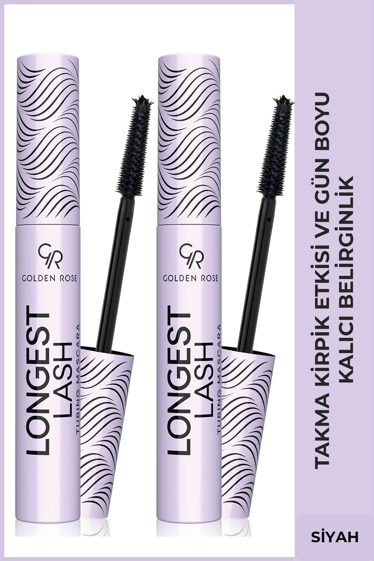 Golden Rose Longest Lash Tubing Mascara - Ekstra Uzunluk ve Takma Kirpik Etkili Siyah Maskara x2 Adet