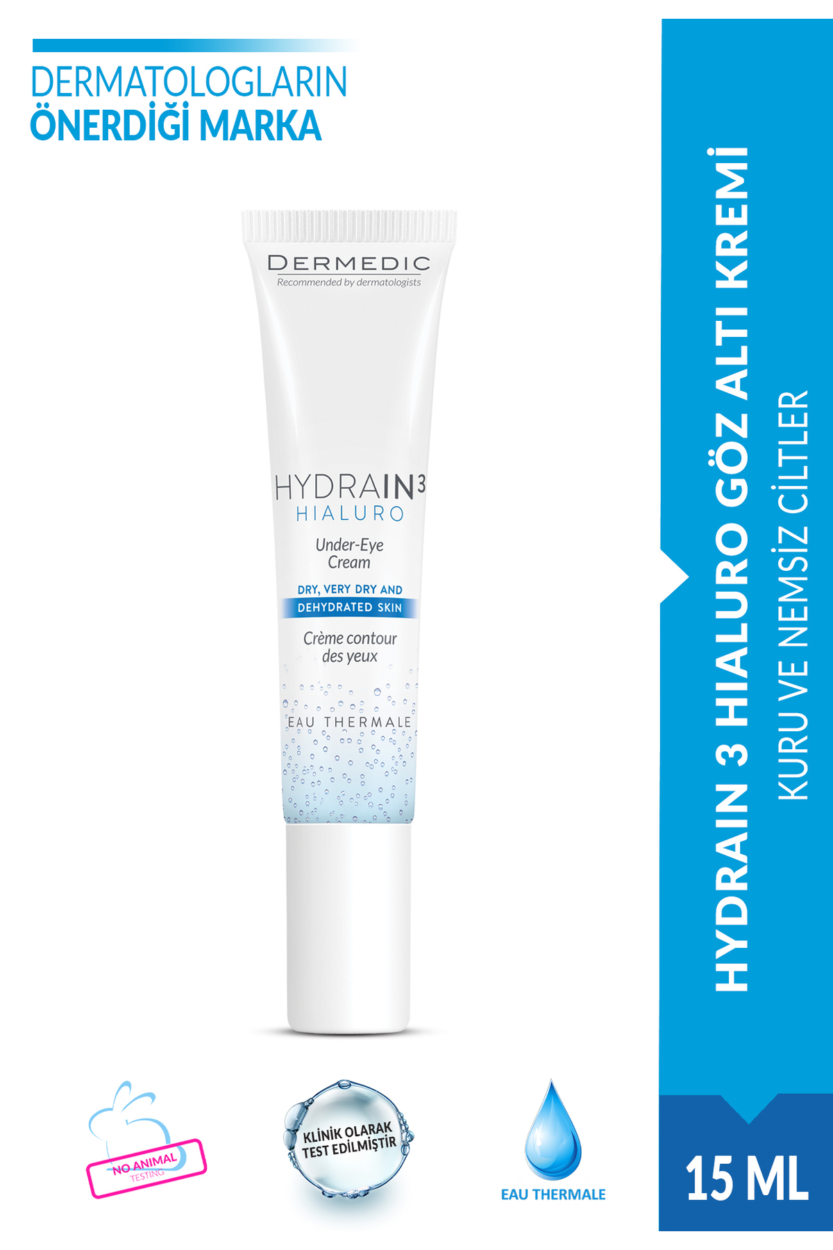 DERMEDIC Hydraın3 Hıaluro Göz Altı Kremi 15ml