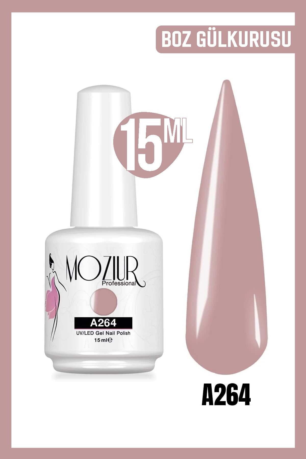 MOZIUR Kalıcı Oje UV Led A264 (MOR SERİSİ) 15ml