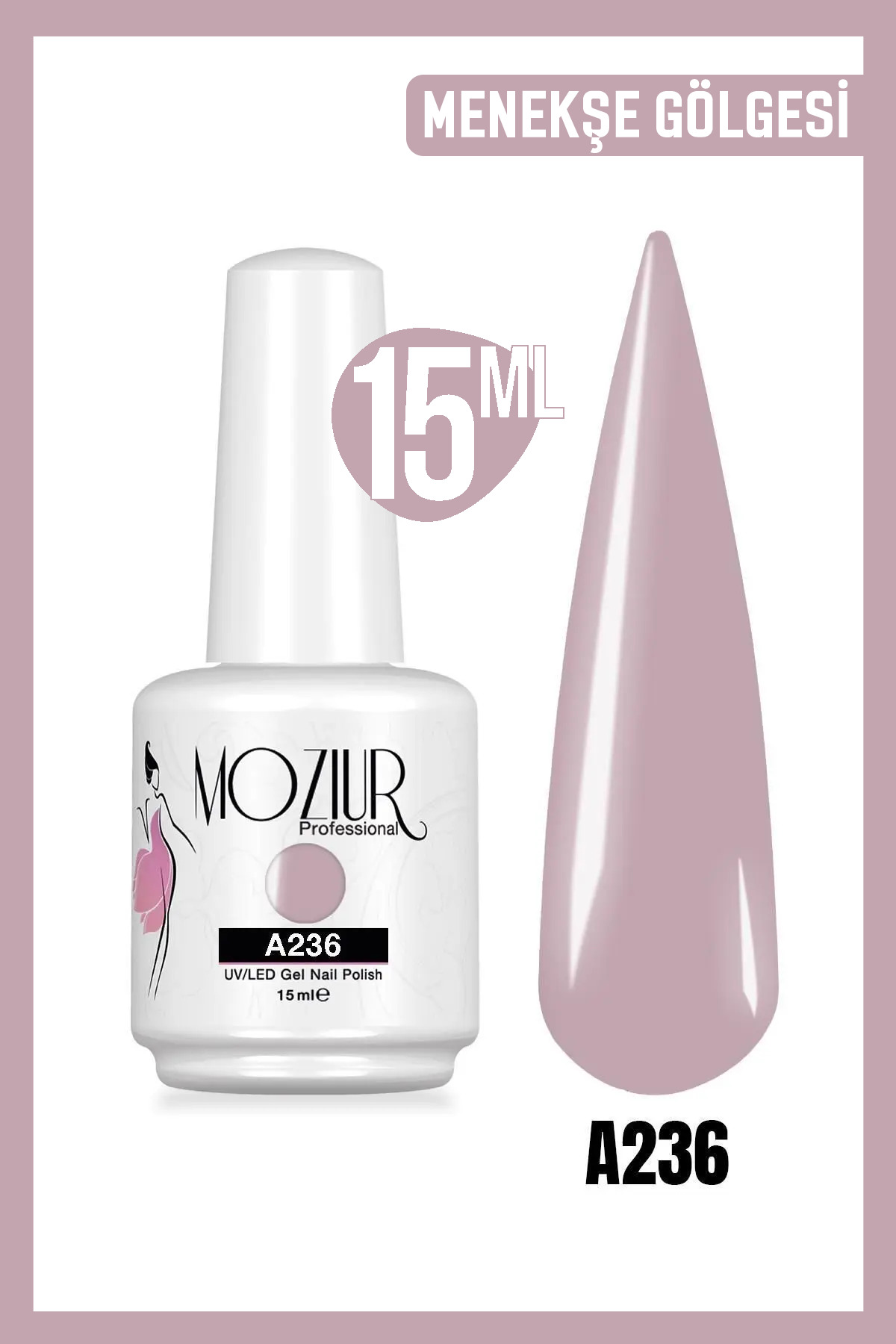 MOZIUR Kalıcı Oje UV Led A236 (MOR SERİSİ) 15ml