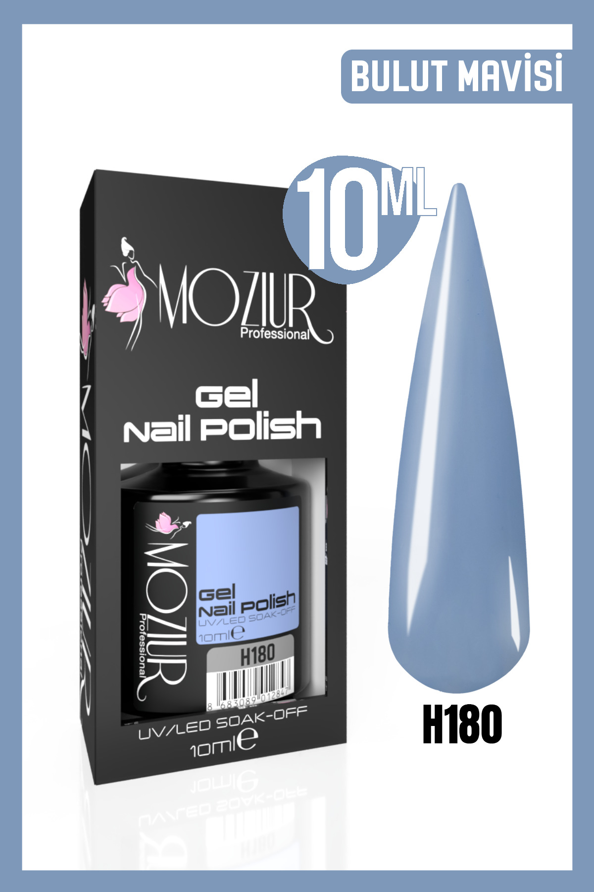 MOZIUR Kalıcı Oje Uv Led H180 (MAVİ SERİSİ) 10ml