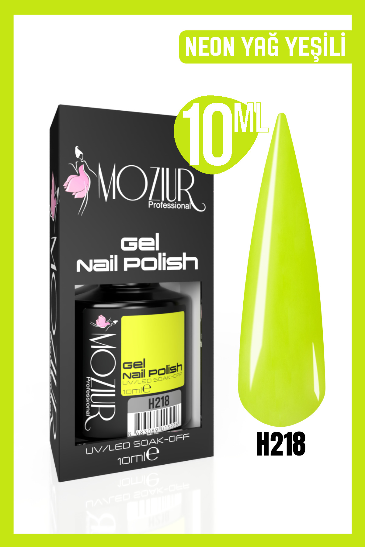 MOZIUR Kalıcı Oje Uv Led H218 (NEON SERİSİ) 10ml