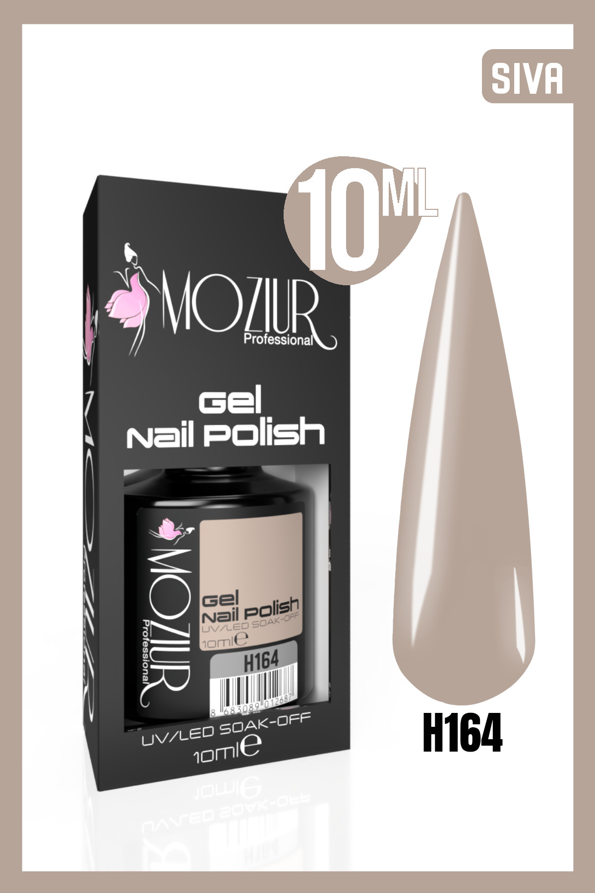 MOZIUR Kalıcı Oje Uv Led H164 (NUDE SERİSİ) 10ml