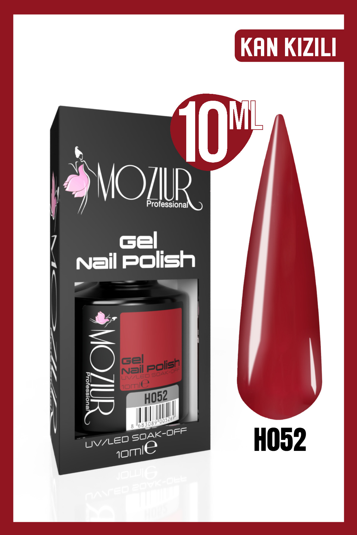 MOZIUR Kalıcı Oje Uv Led H052 (BORDO SERİSİ) 10ml