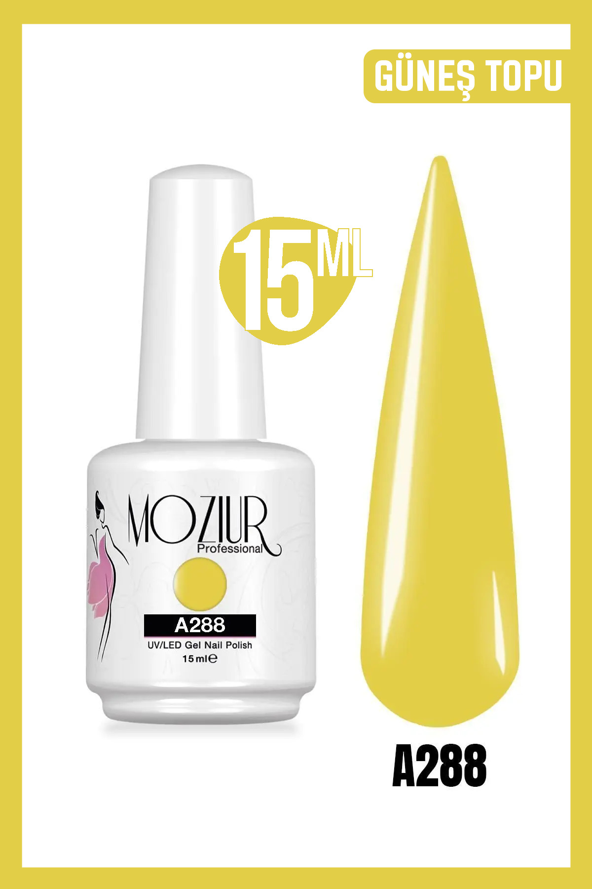 MOZIUR Kalıcı Oje UV Led A288 (SARI SERİSİ) 15ml