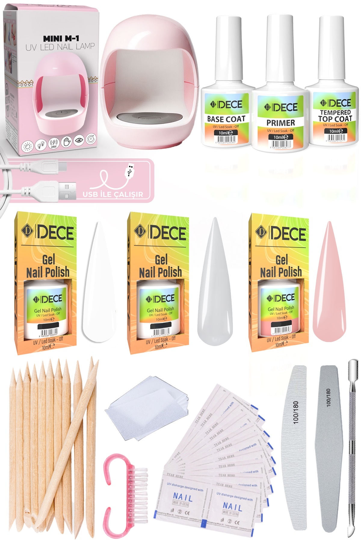 d dece Mini Evde Kalıcı Oje French Seti