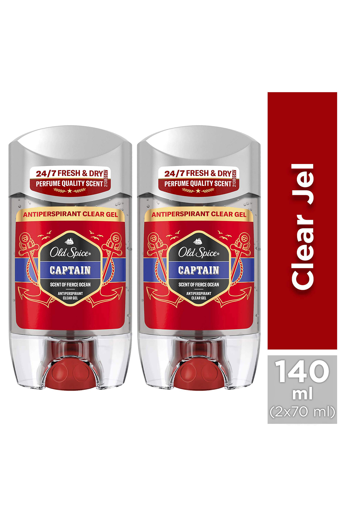 Old Spice Captain Terlemeyi Önleyici Şeffaf Jel 70 ml x2