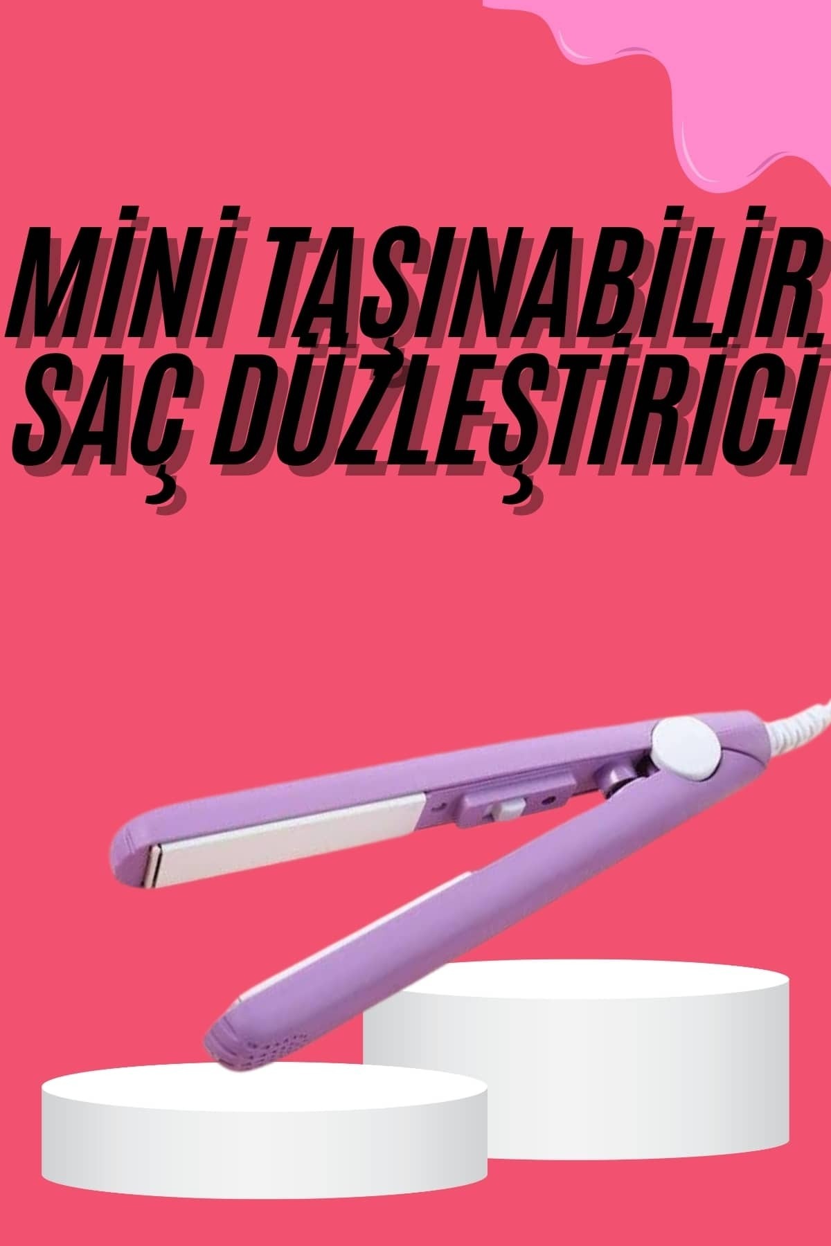 ozbience Pratik Seyahat Saç Düzleştirici, Seramik Kaplama, Pürüzsüz ve Parlak Görünüm