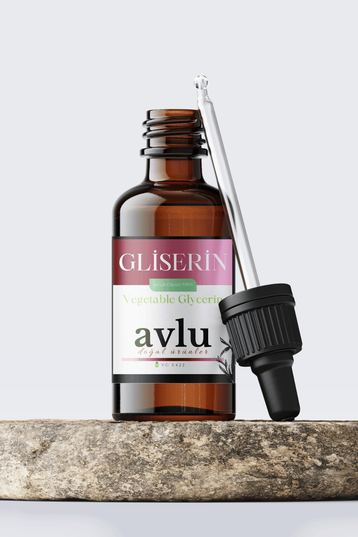 Avlu Doğal Ürünler Saf Bitkisel Gliserin %99,5 Saflık 20 ml | Cam Damlalıklı | Doğal Nemlendirici Cilt ve Saç