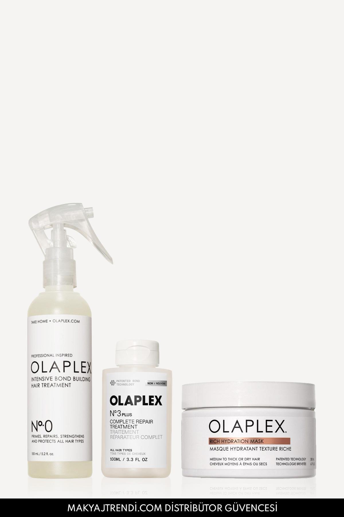 Olaplex Lock The Moisture Set - Kalın Telli Saçlar İçin Yoğun Onarıcı & Bağ Güçlendiren & Nem Veren