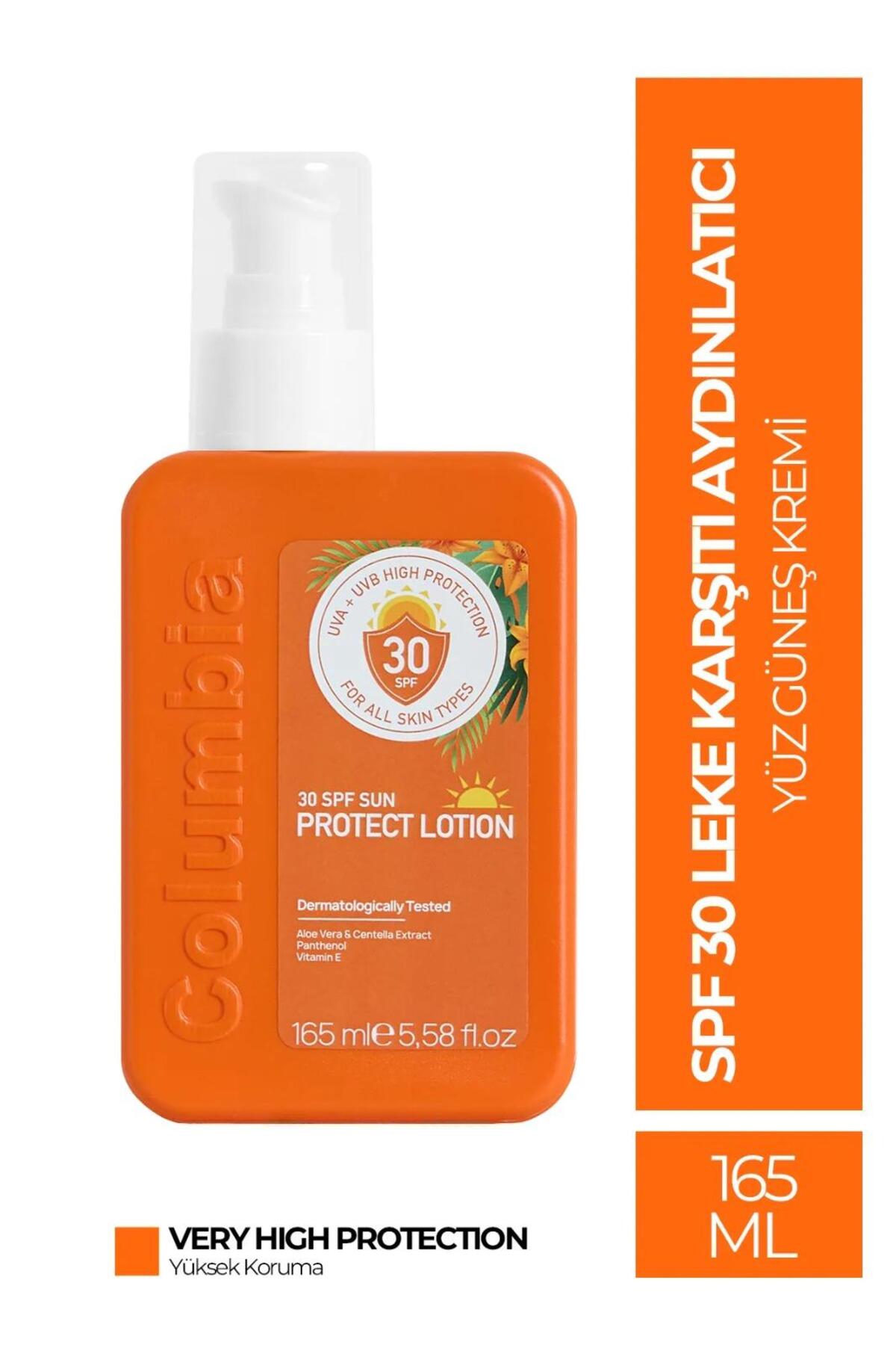 Columbia Spf 30 Leke Karşıtı Aydınlatıcı Etkili Yüksek Koruyucu Yüz Güneş Kremi 165 ml