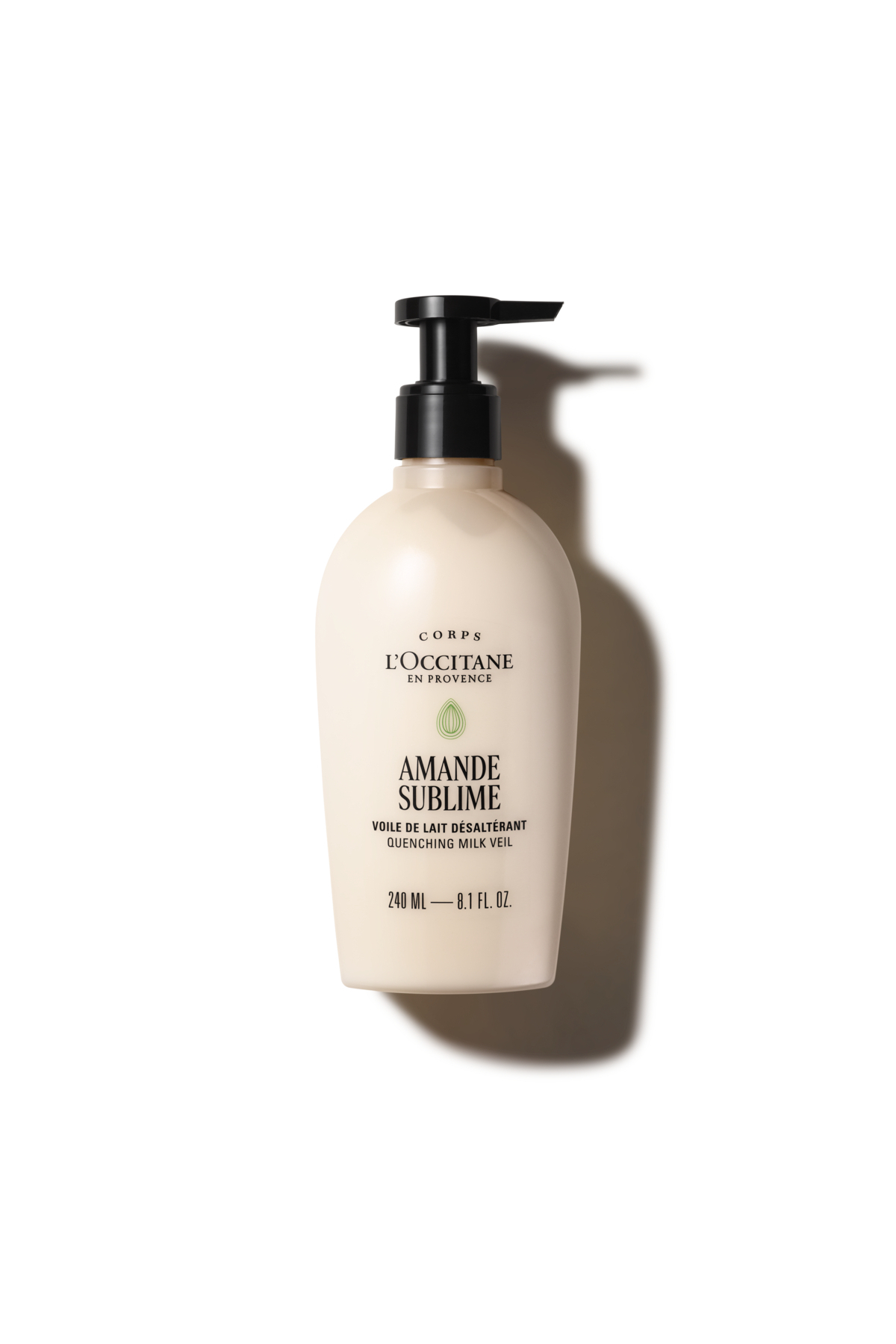 L'Occitane Badem Nemlendirici Vücut Sütü, Tüm Cilt Tipleri için, Tatlı Badem Yağı İçeren, 240 ml