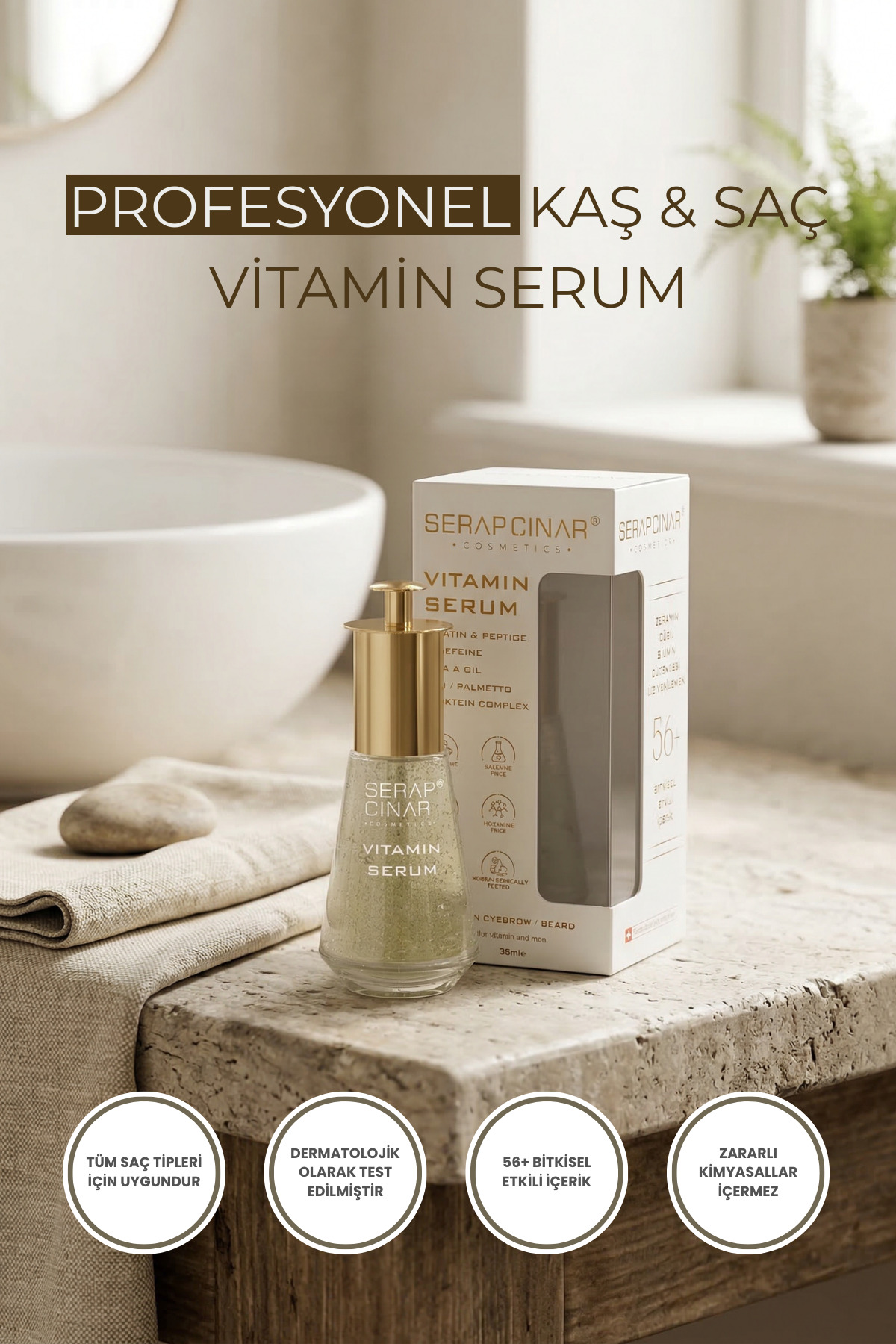 Serap Çınar Cosmetics Saçkıran & Sakal Kıran Alopesi Etkili Vitamin Serum 30ml Erkeklere Özel