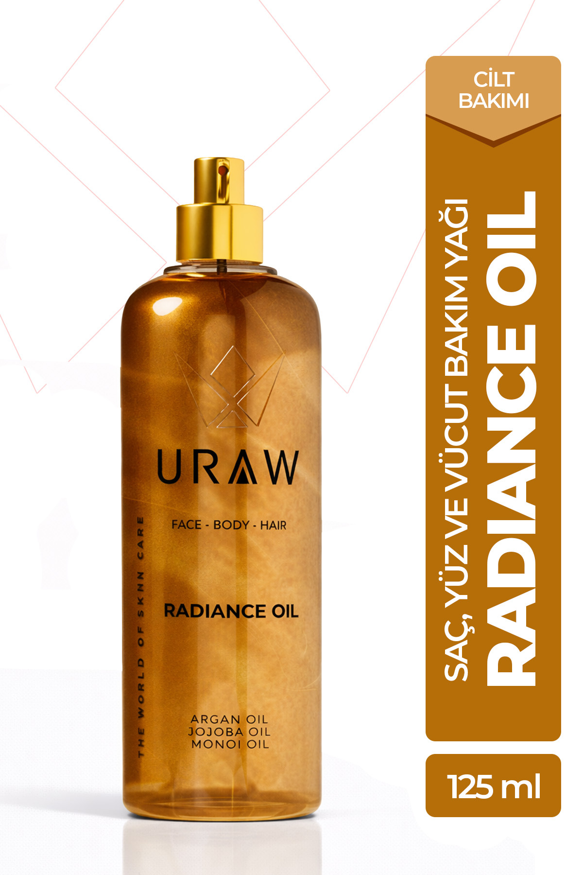 Uraw Radiance Oil | Saç & Vücut İçin Nem, Parlaklık & Işıltı Veren Bakım Yağı 125 ml