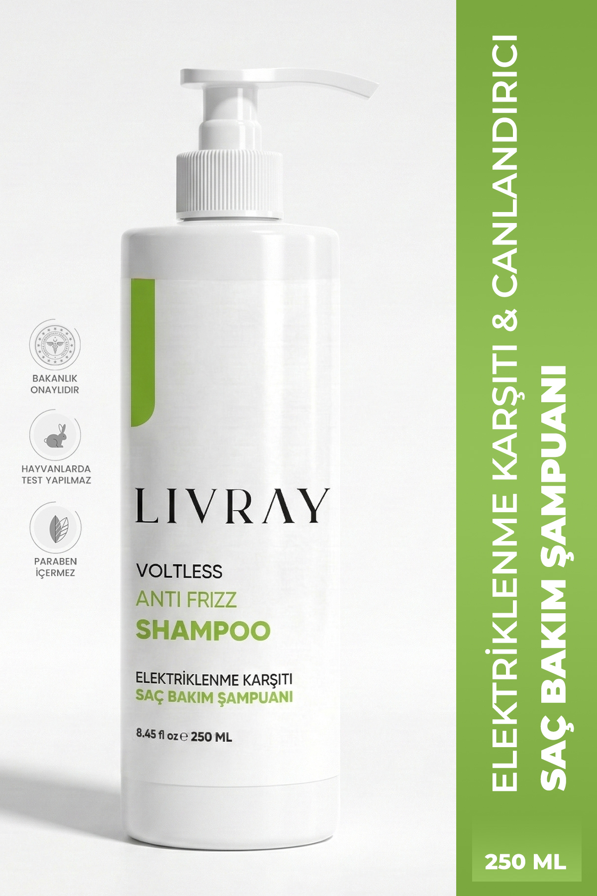 Livray Elektriklenme Karşıtı & Kabarma Önleyici & Canlandırıcı Saç Bakım Şampuanı (250 ML)