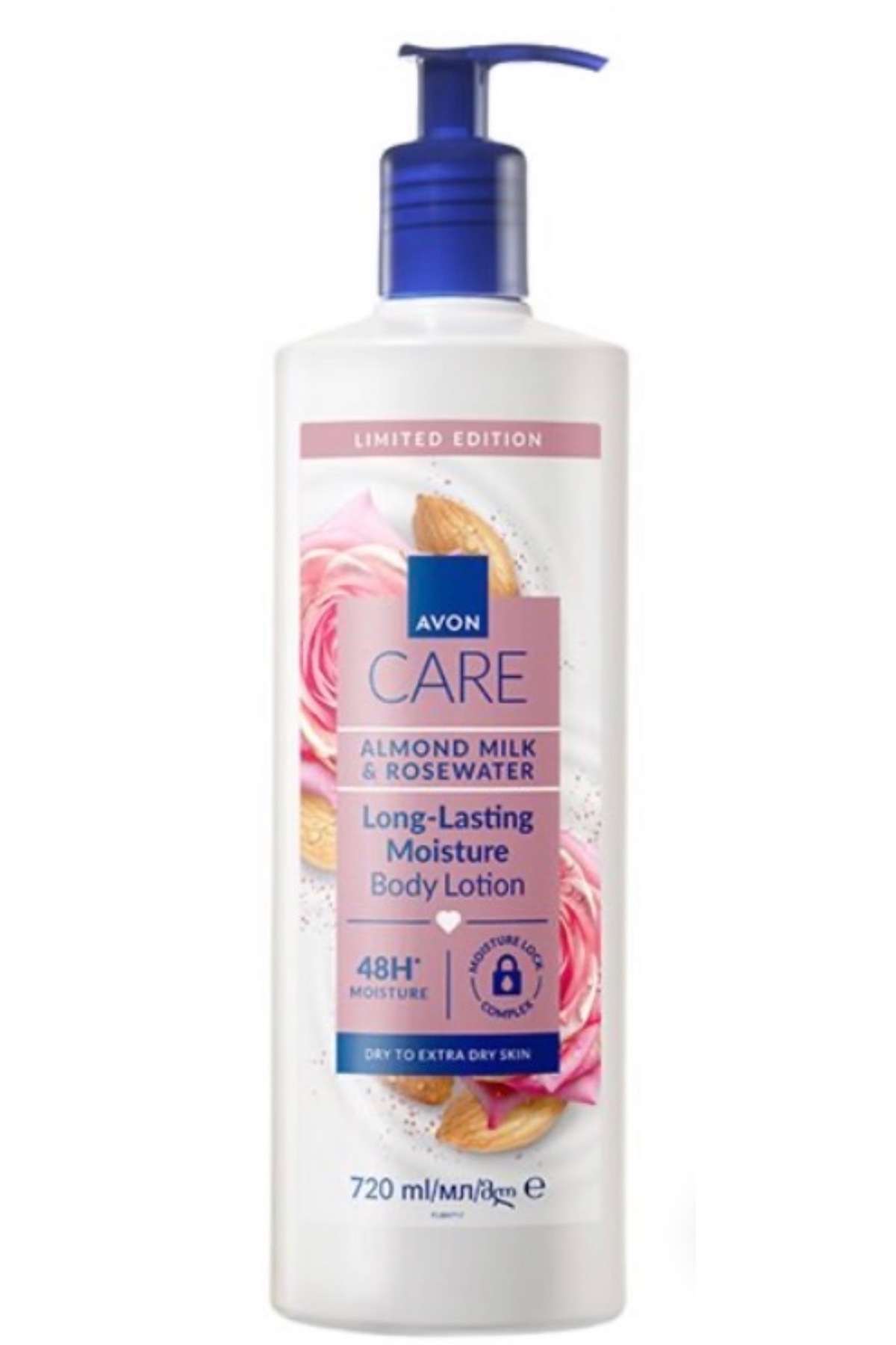 AVON badem sütü ve gül suyu içeren vücut losyonu 720 ml.