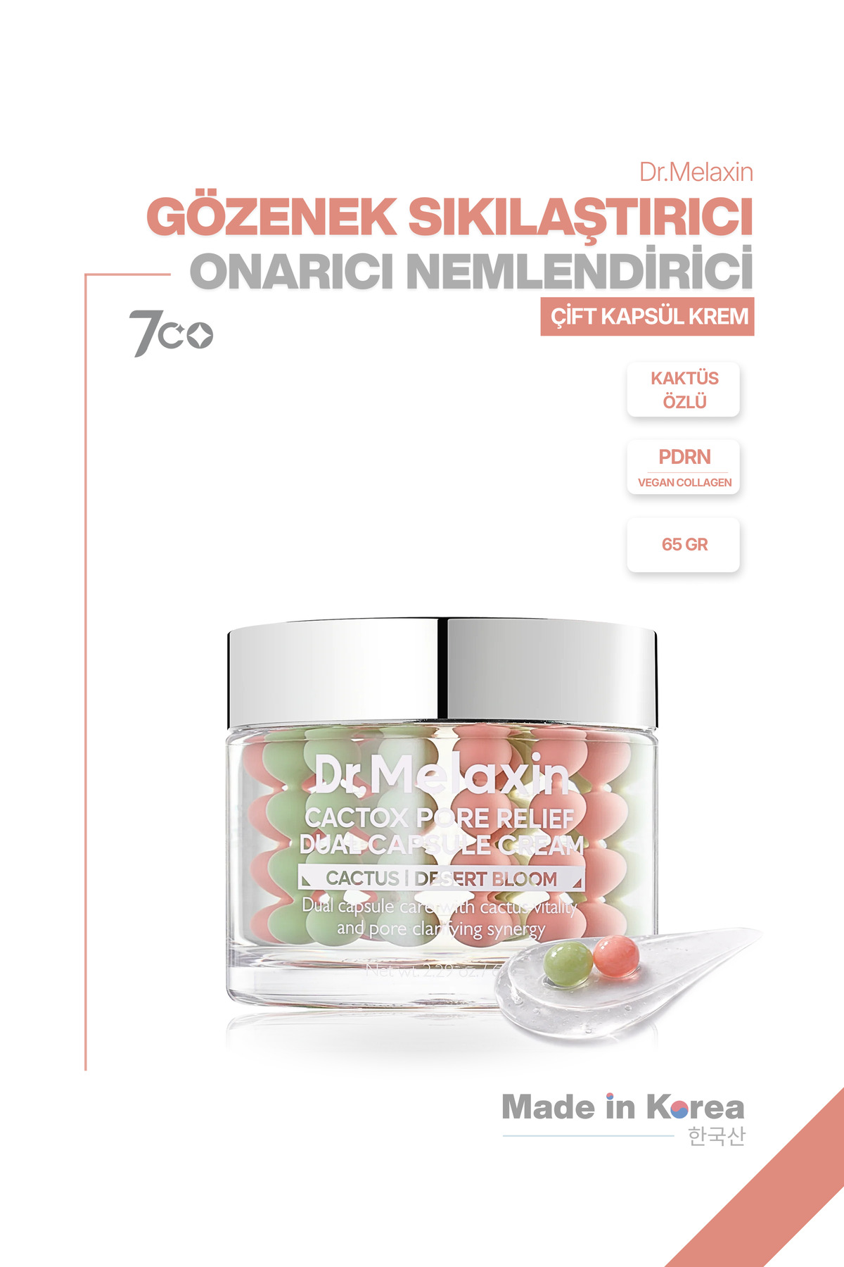 Dr.Melaxin PDRN & Kaktüs Özlü | Gözenek Karşıtı | Onarıcı | Çift Kapsül Teknolojili 65gr