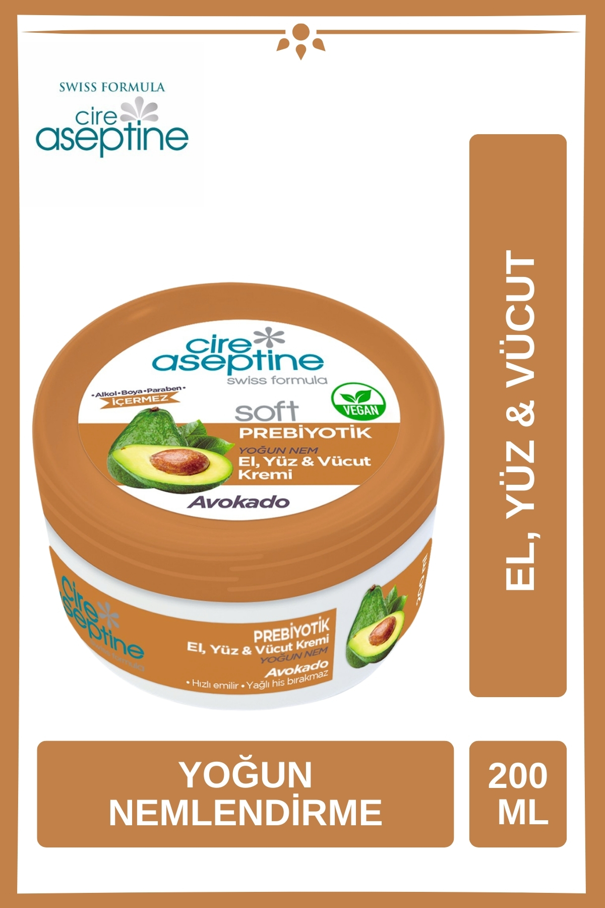CIRE ASEPTINE Soft Avokado Prebiyotik Nemlendirici Krem 200 ml