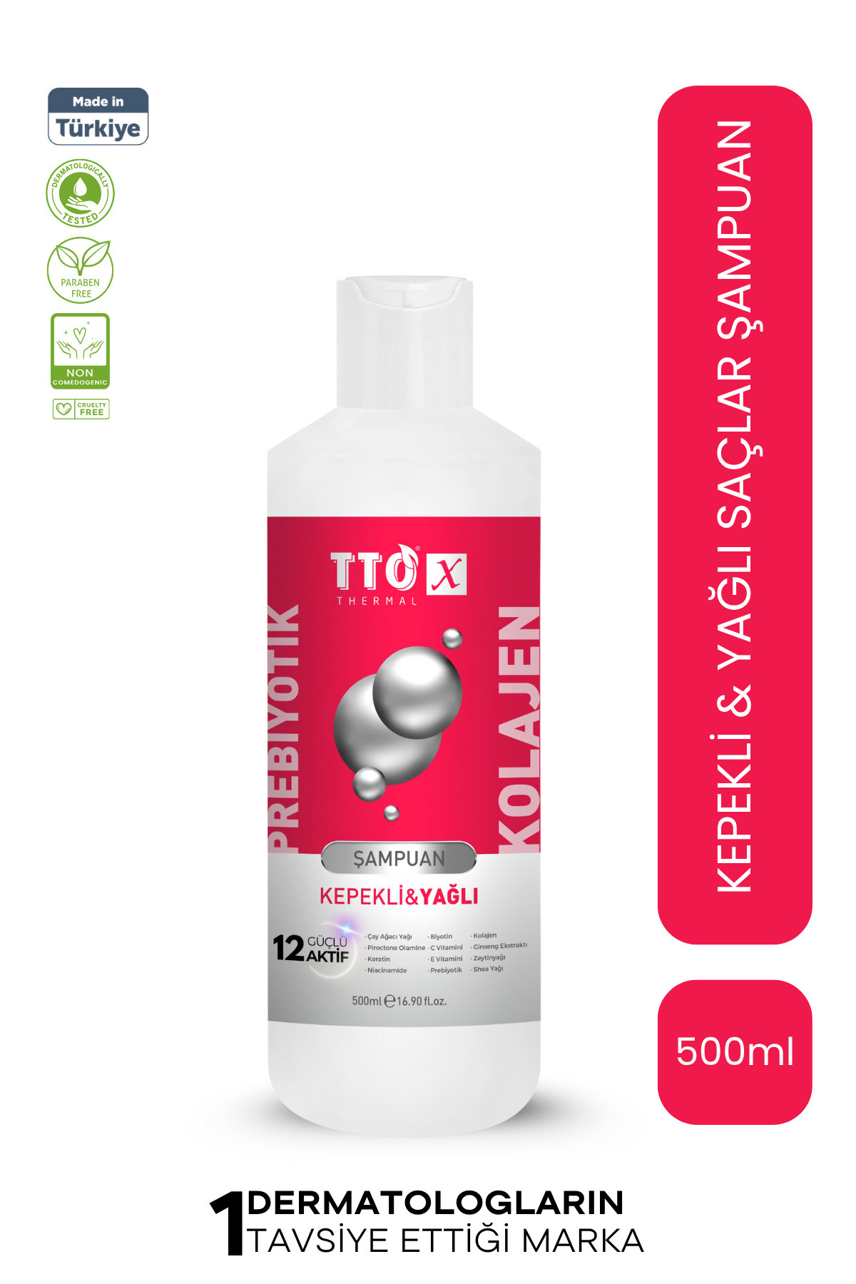 TTO X Kepek Karşıtı ve Yağlı Saçlar İçin Kolajen & Prebiyotik Şampuan 500 ml