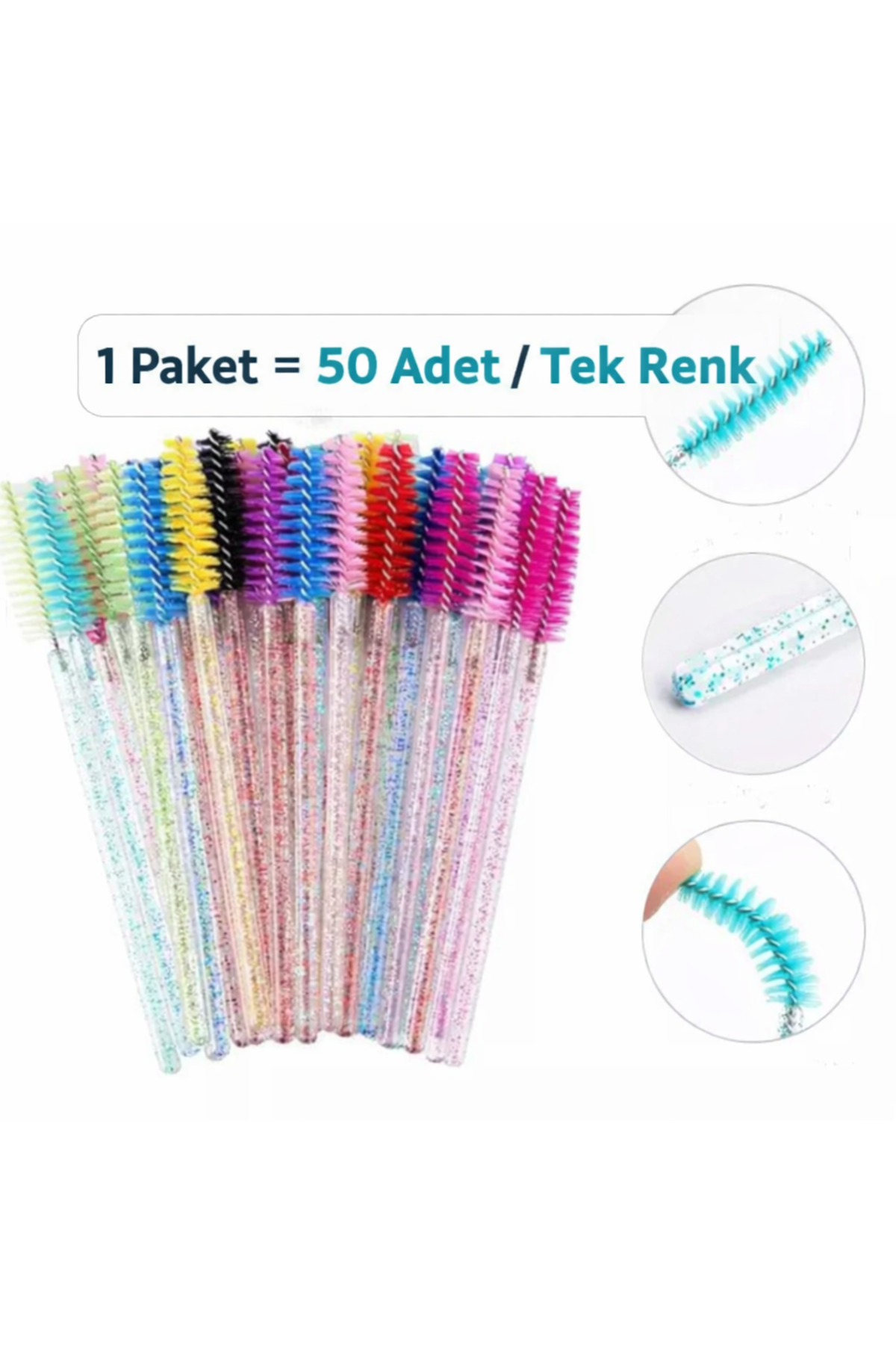 QNAIL Renkli 5'li Kaş Ve Kirpik Tarama Fırçası